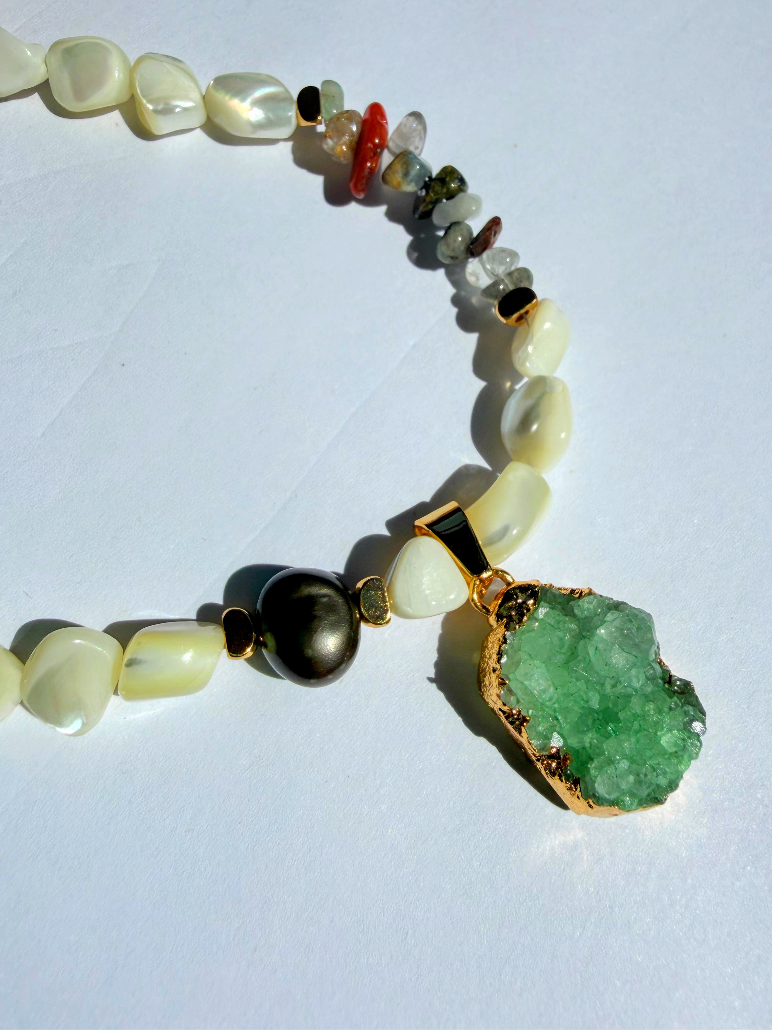 Margot Green Drusy Necklace