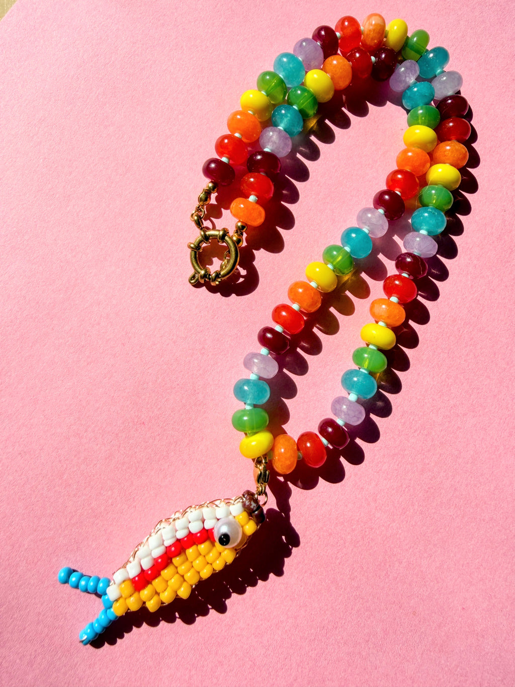 Rainbow Yellow Catch Necklace