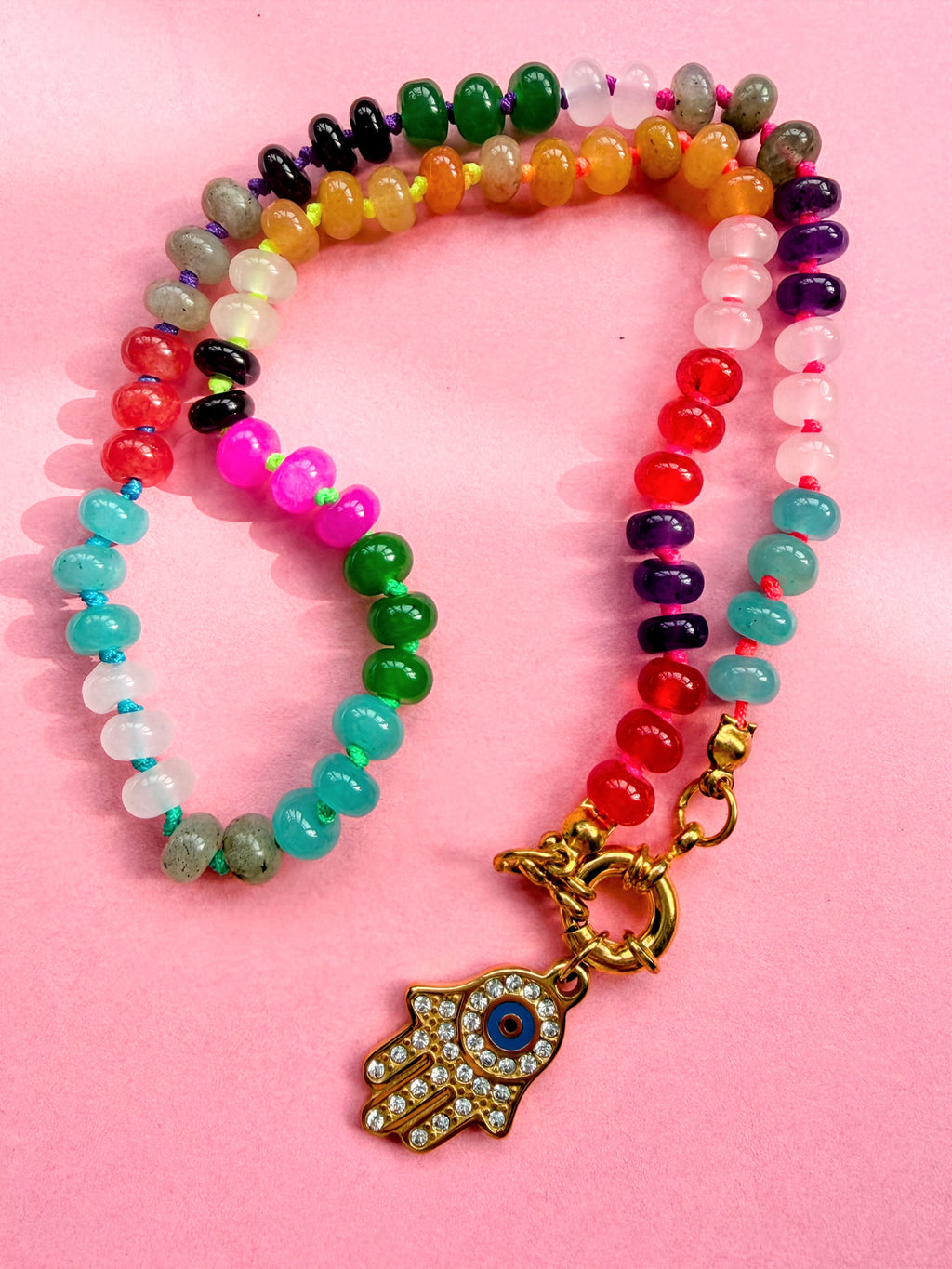 Rainbow Semi Precious Stone Necklace