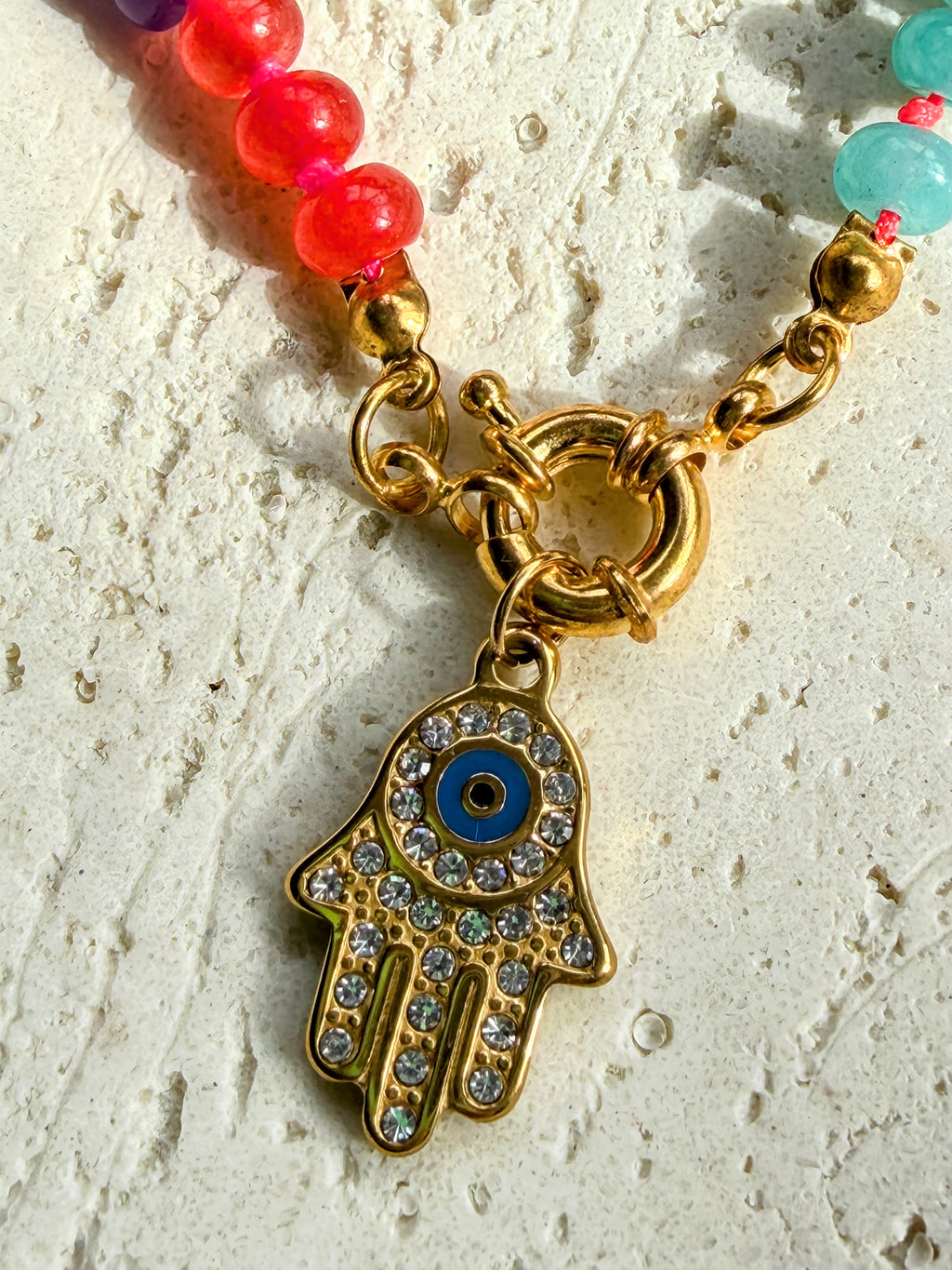 Rainbow Semi Precious Stone Necklace