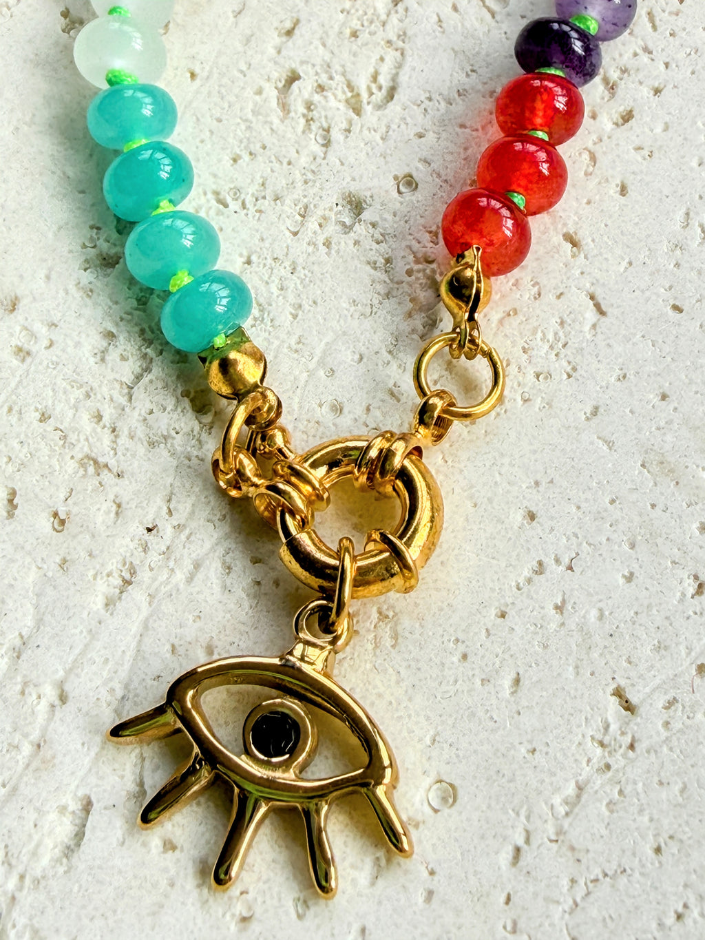 Rainbow Semi Precious Stone Necklace