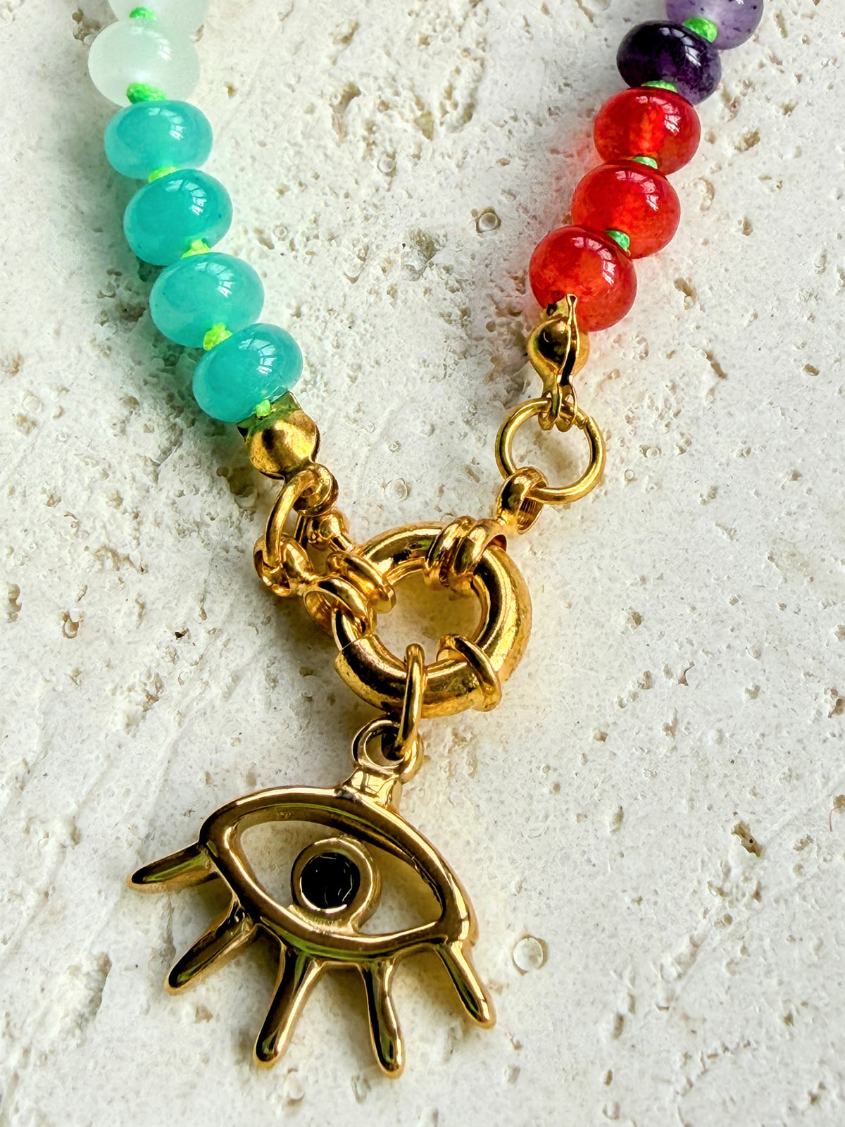 Rainbow Semi Precious Stone Necklace