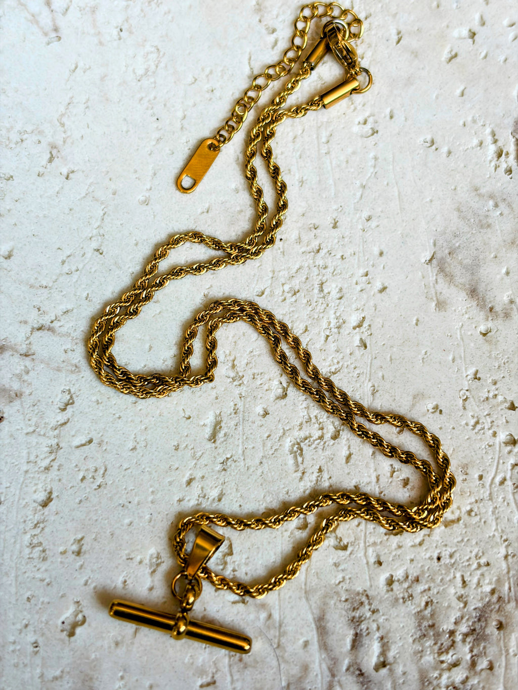 Rosalind Gold Plated T-Bar Necklace
