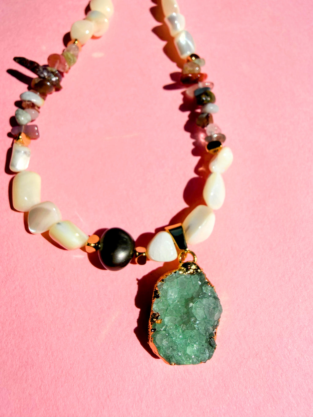 Margot Green Drusy Necklace