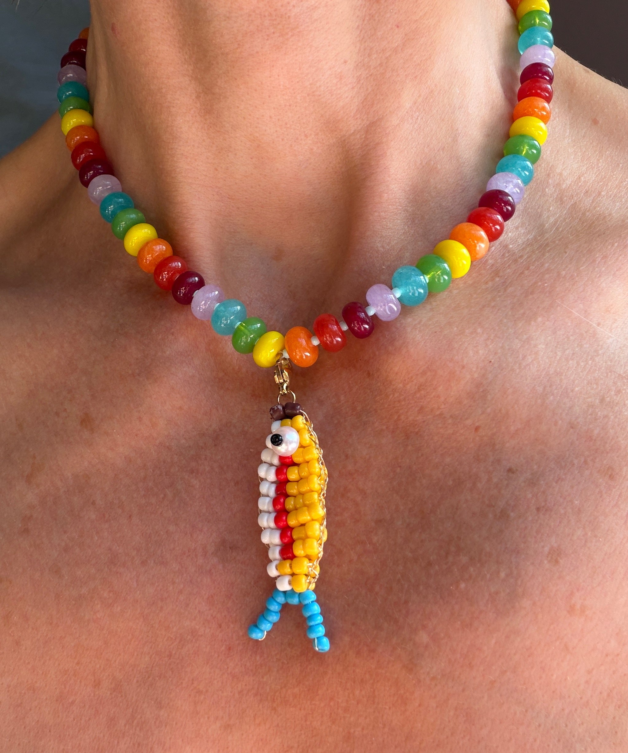 Rainbow Yellow Catch Necklace