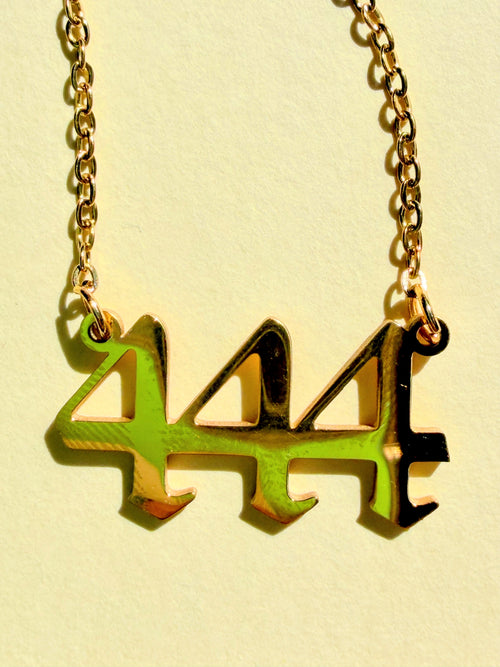 444 Angel Number Gold Plated Necklace