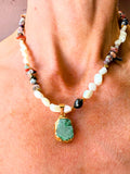 Margot Green Drusy Necklace