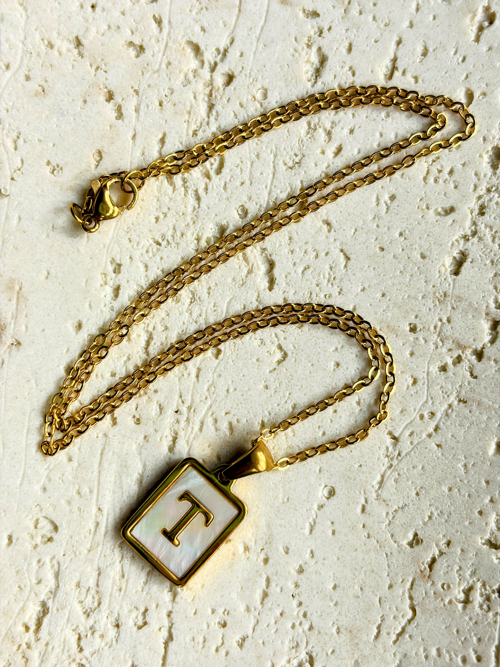 Letter T Initial Pendant Golden Necklace