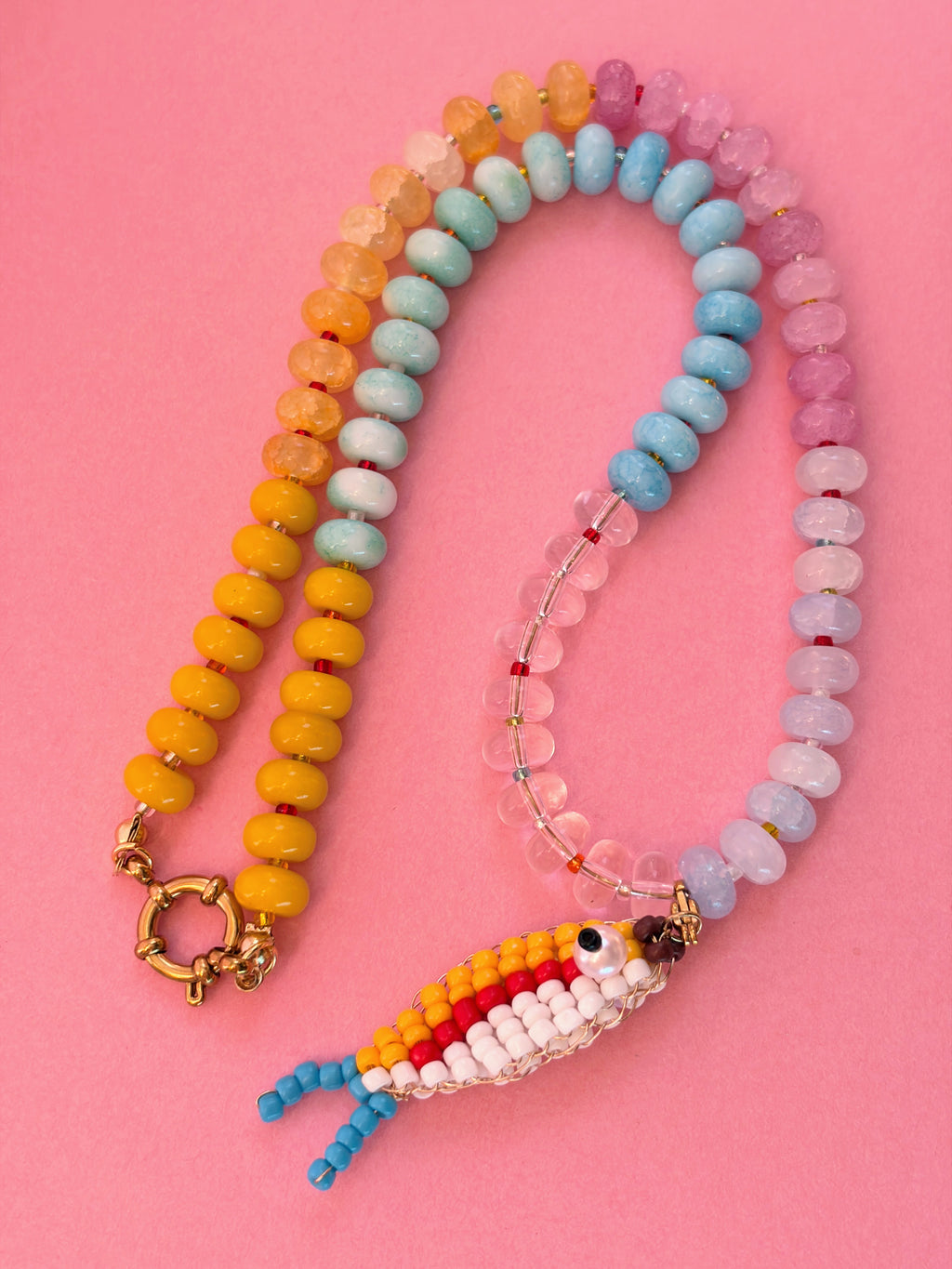 Rainbow Yellow Catch Necklace