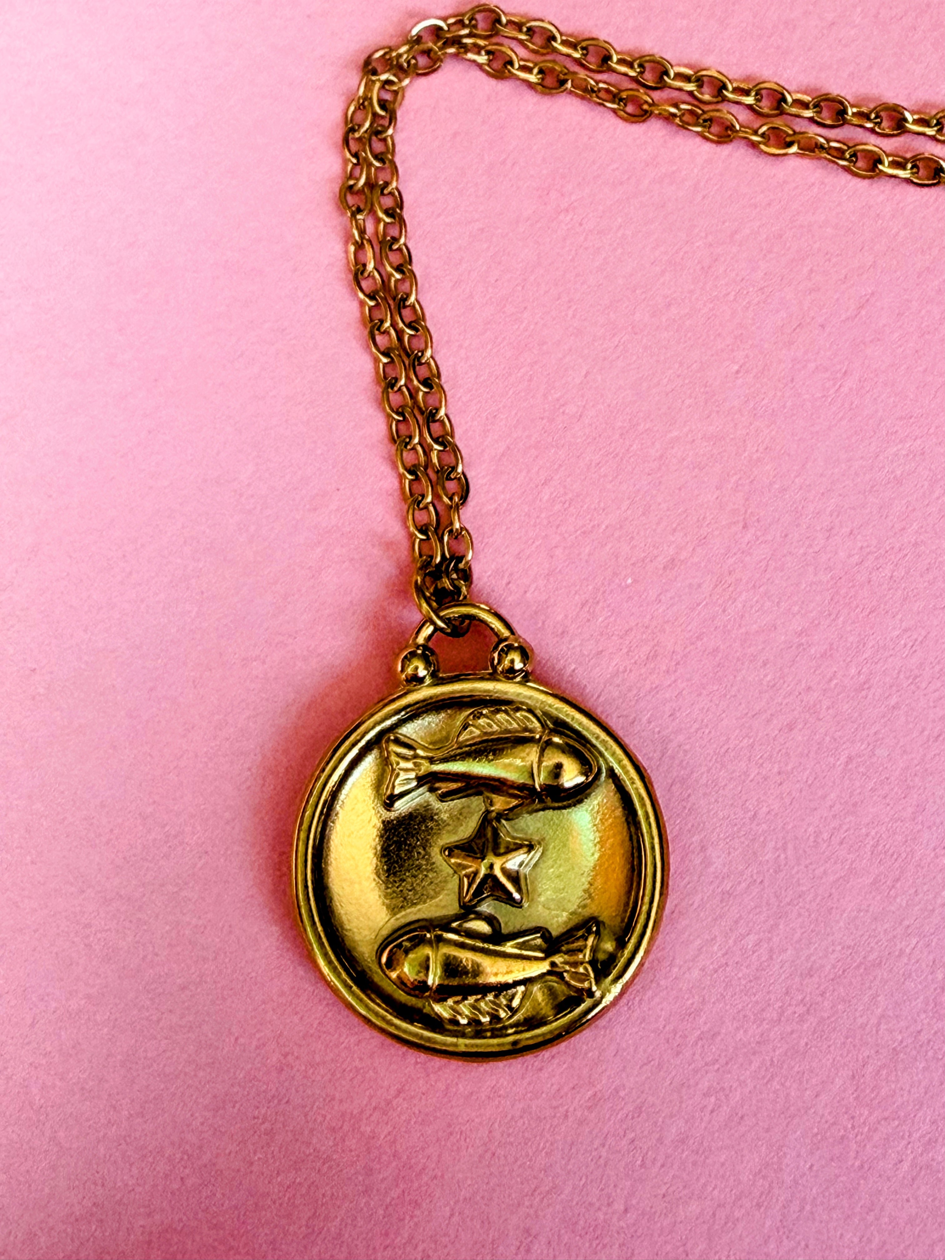 Pisces Gold Plated Necklace