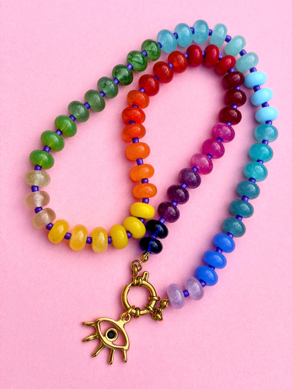 Rainbow Evil Eye Necklace