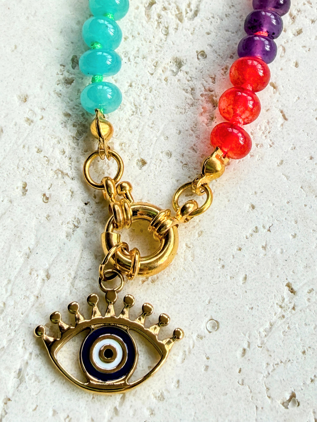 Rainbow Semi Precious Stone Necklace