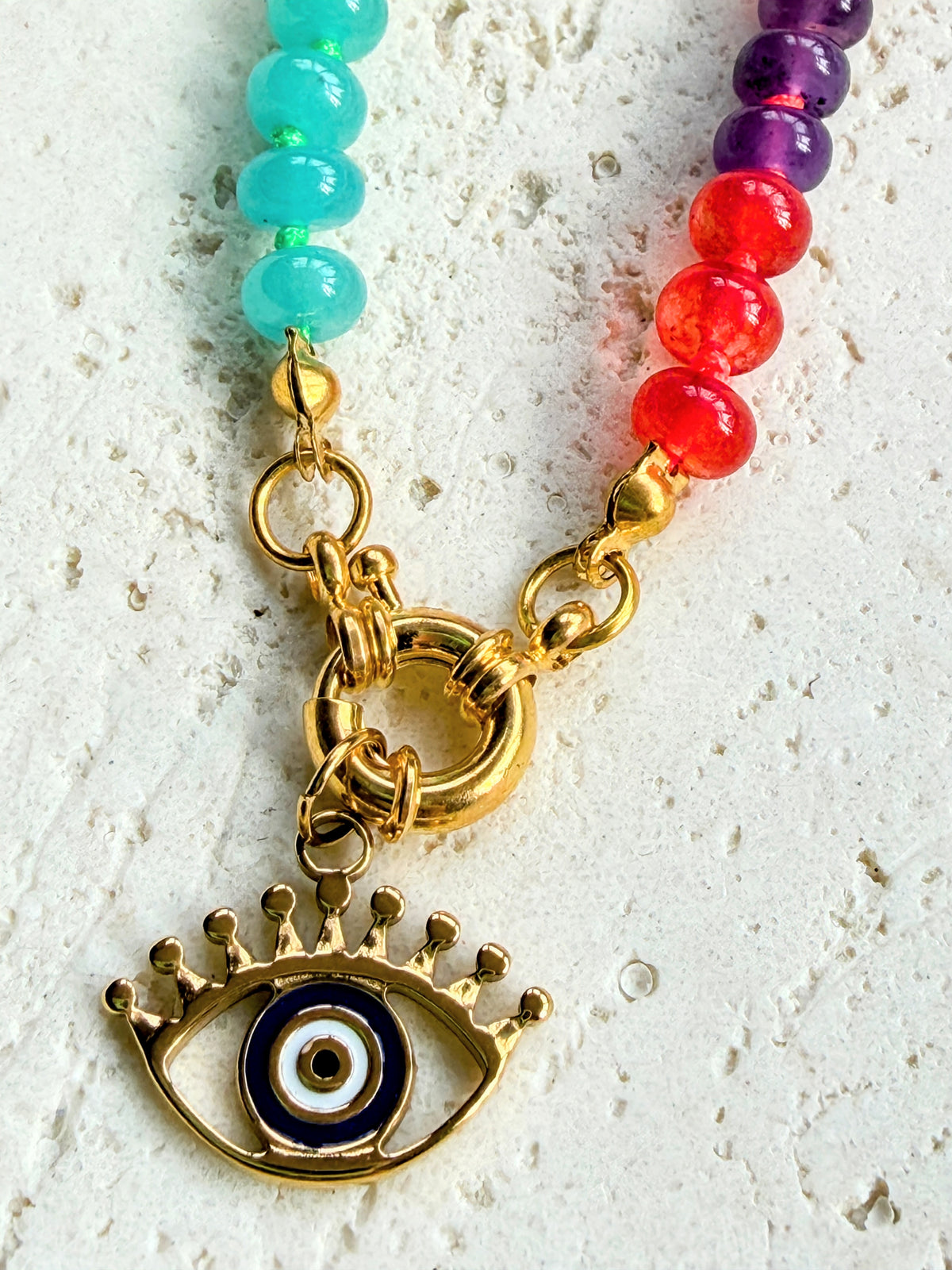 Rainbow Semi Precious Stone Necklace