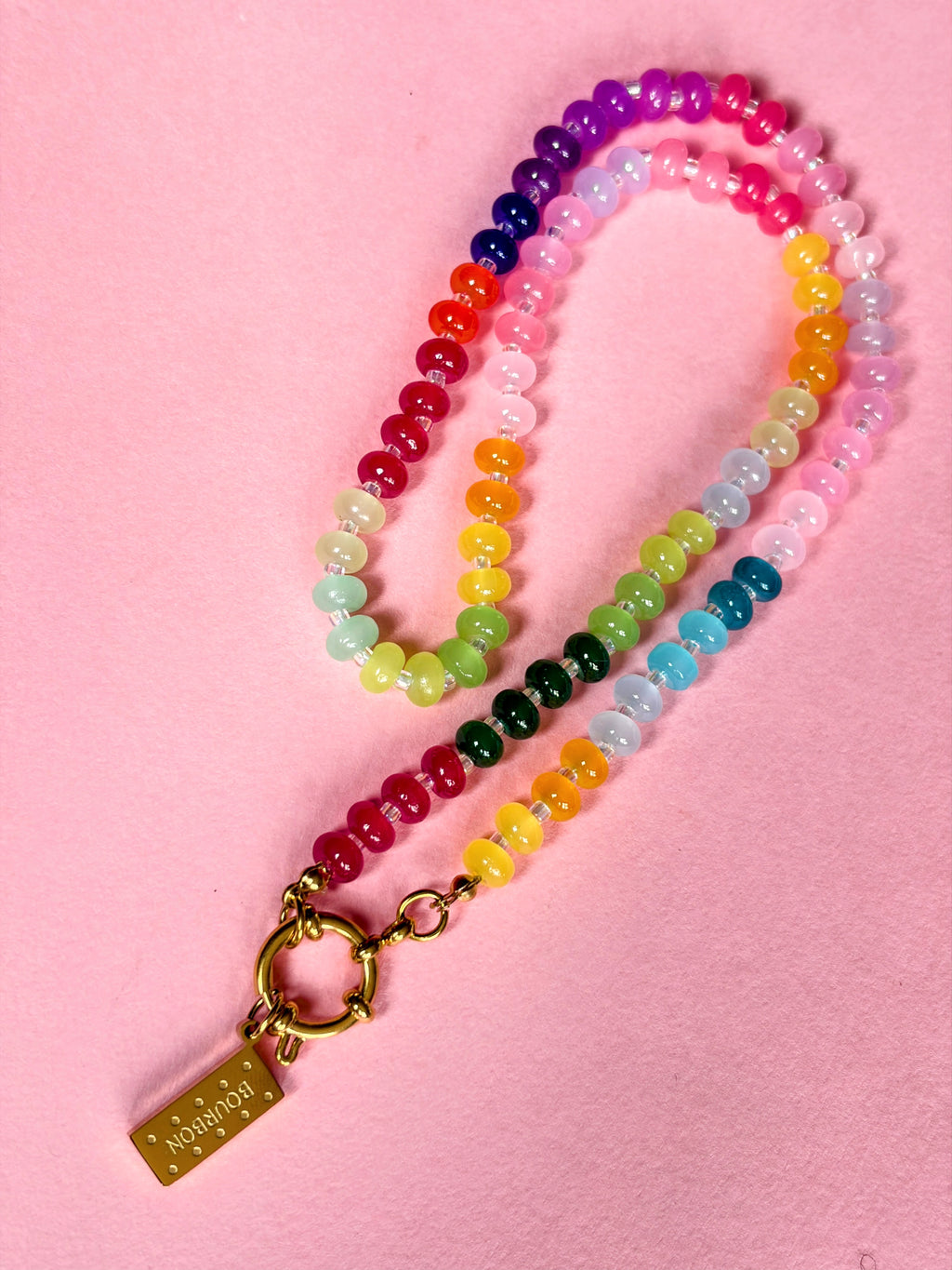 Rainbow Bead Bourbon Necklace