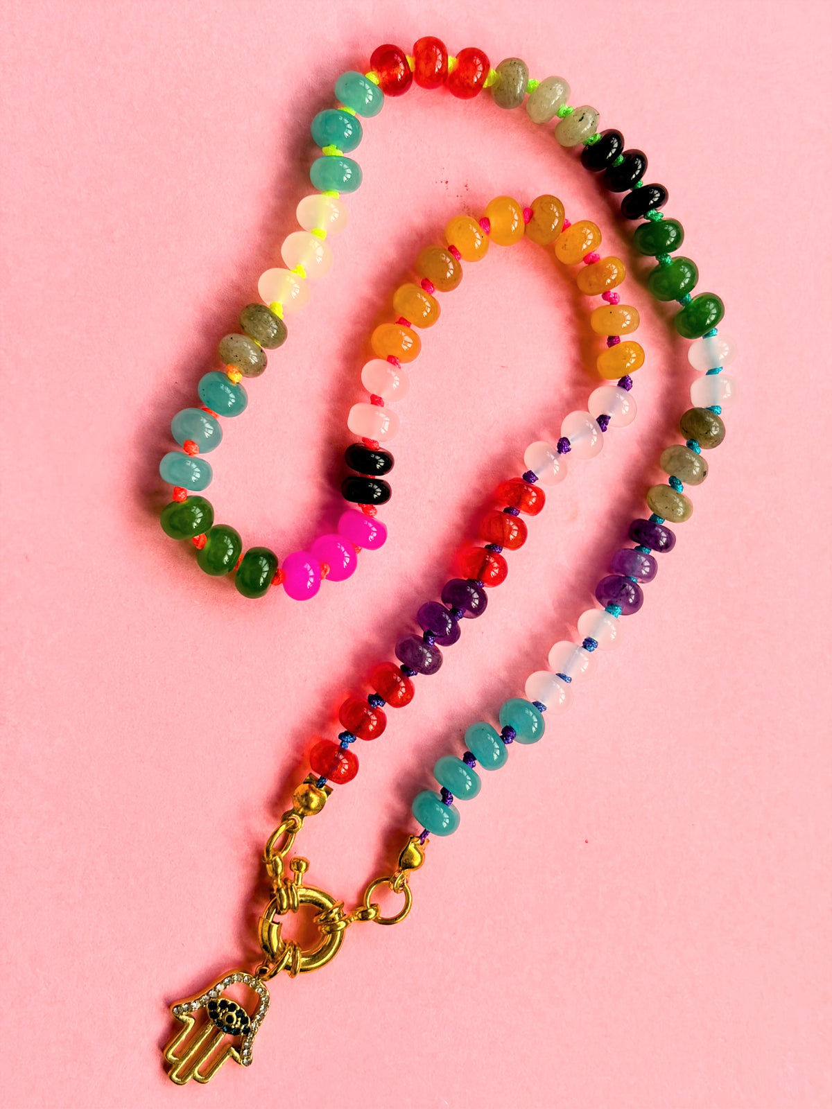 Rainbow Semi-Precious Stone Necklace