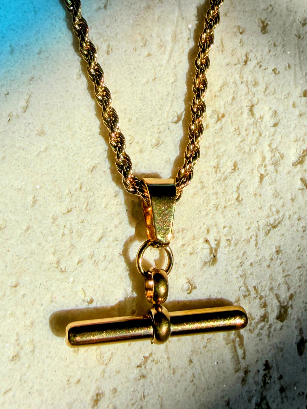 Rosalind Gold Plated T-Bar Necklace