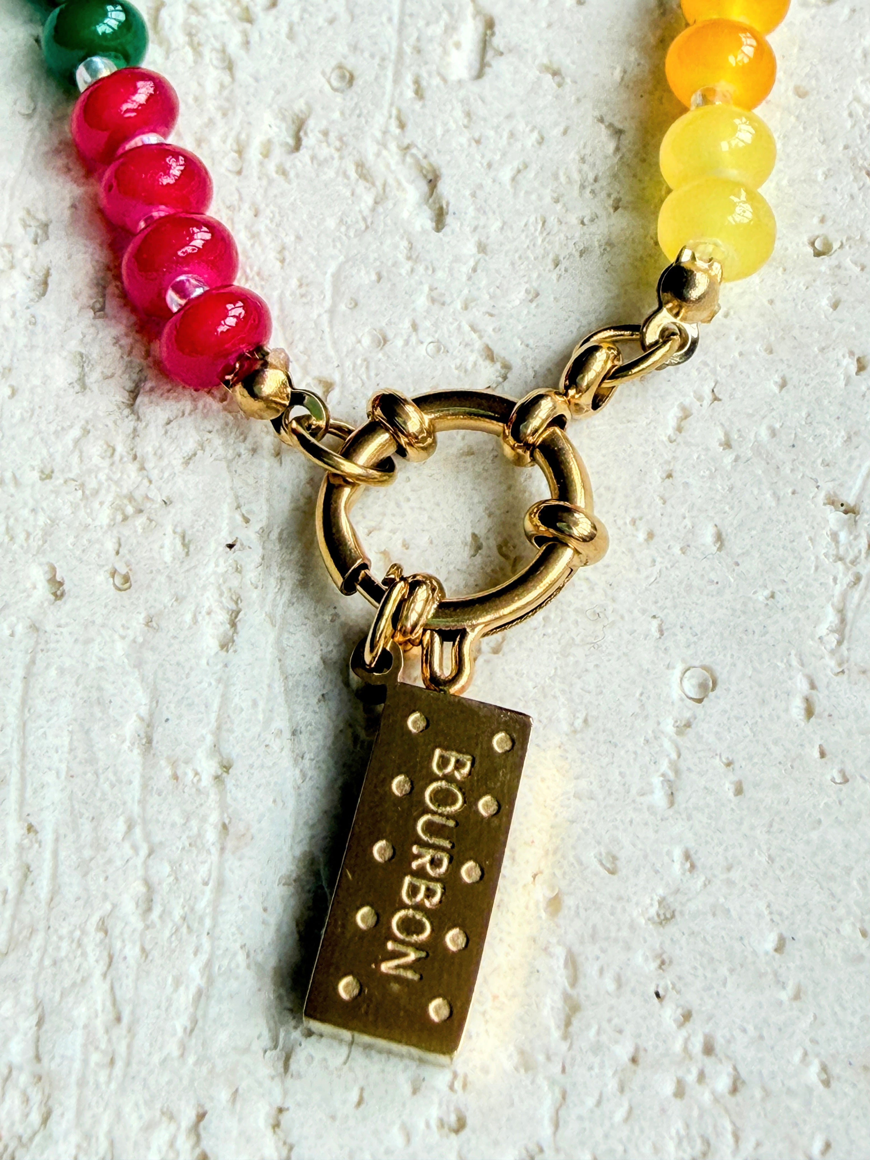 Rainbow Bead Bourbon Necklace