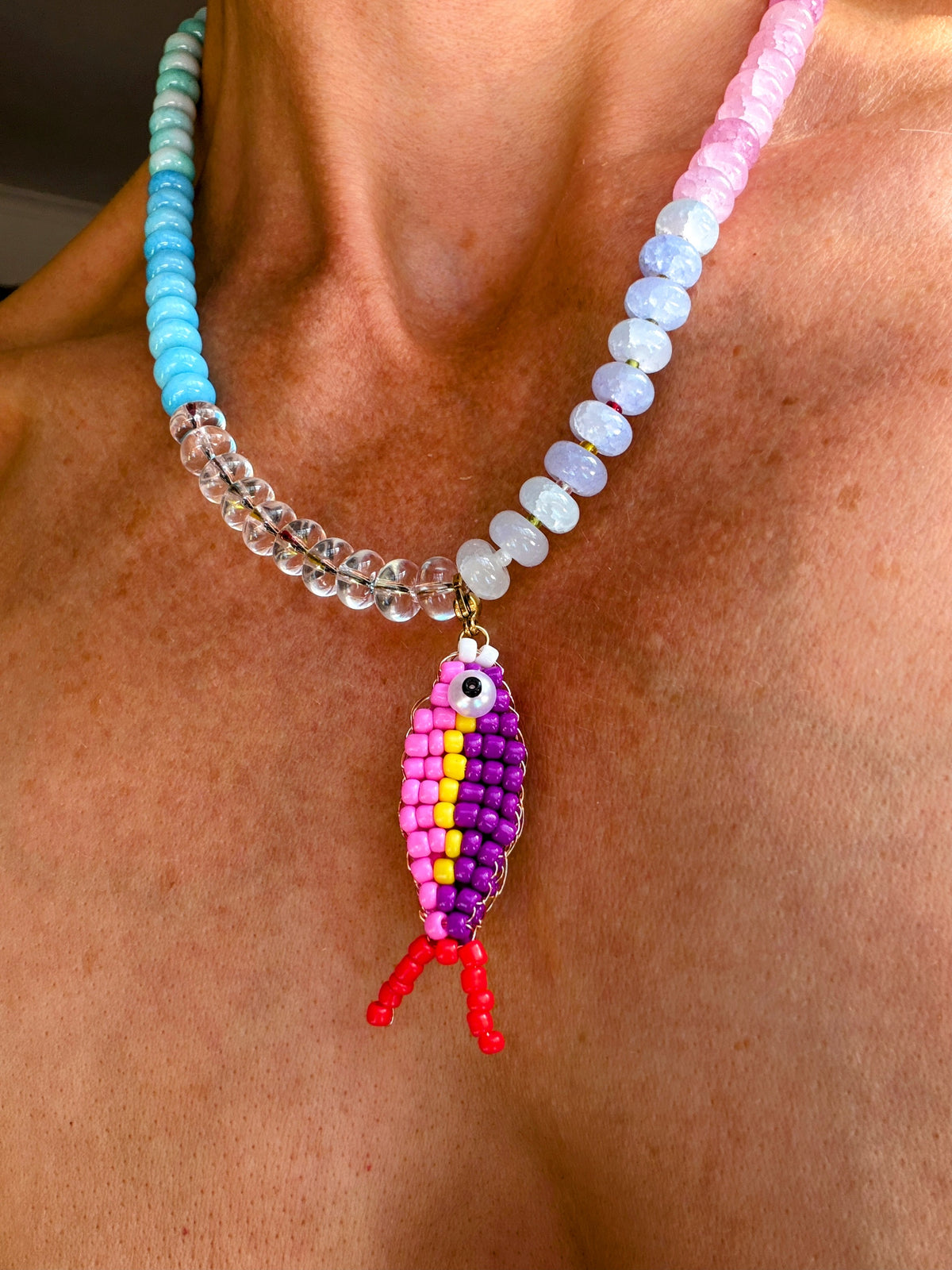 Rainbow and Purple Catch Necklace