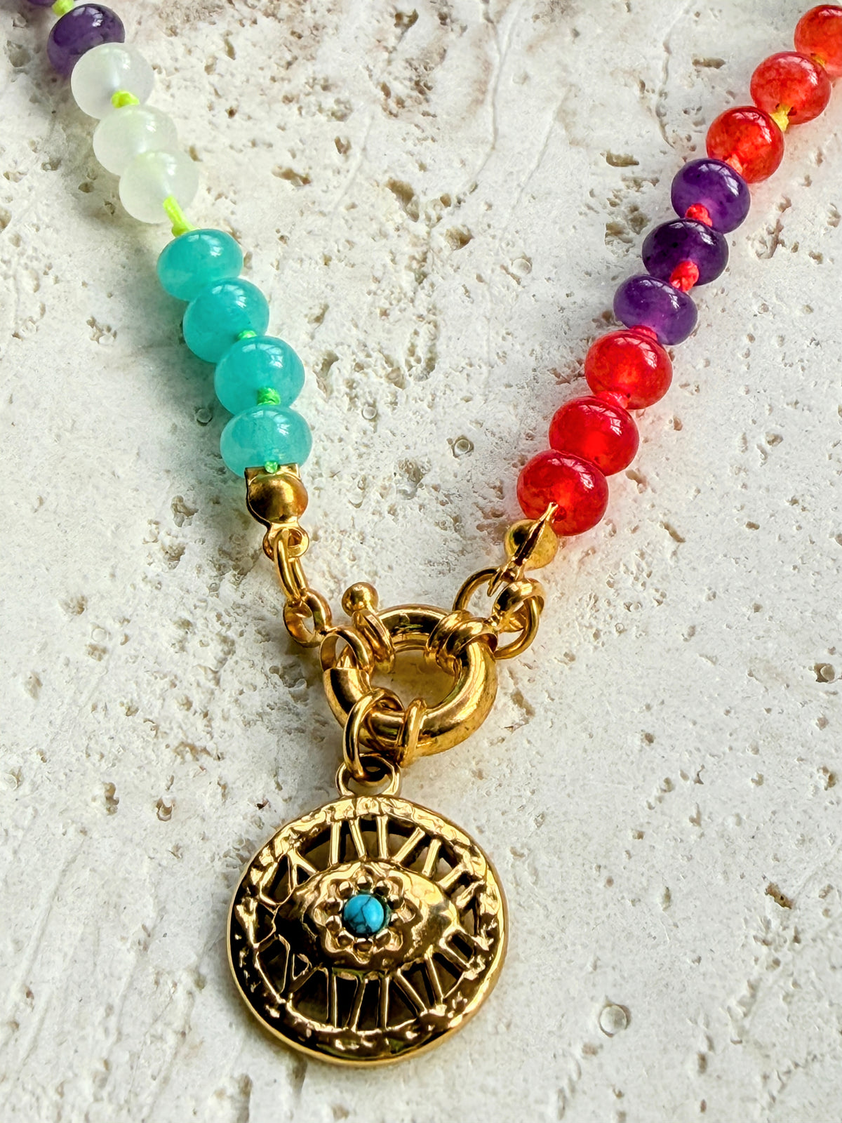 Rainbow Semi Precious Stone Necklace