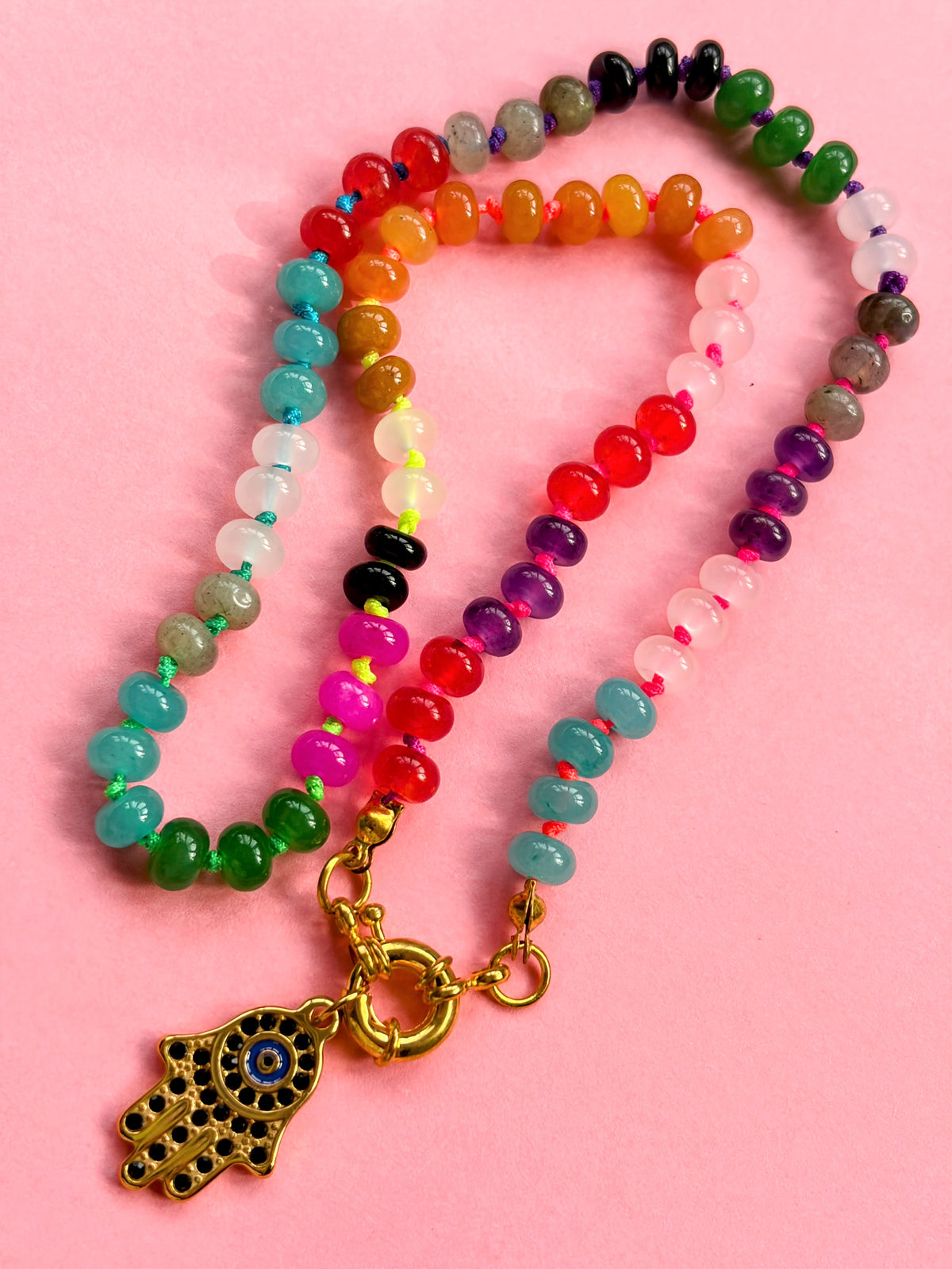 Rainbow Semi Precious Stone Necklace