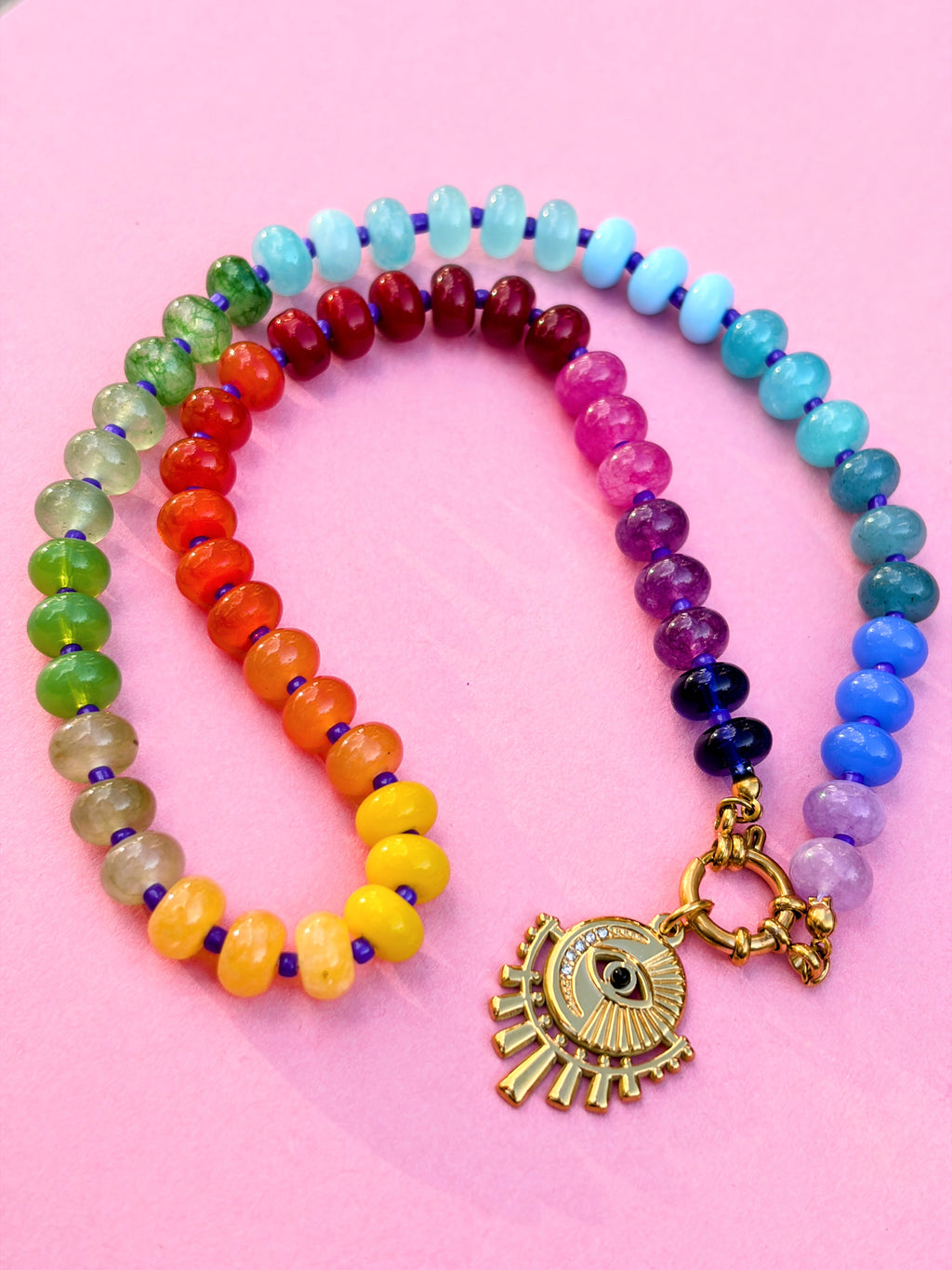 Rainbow Evil Eye Necklace