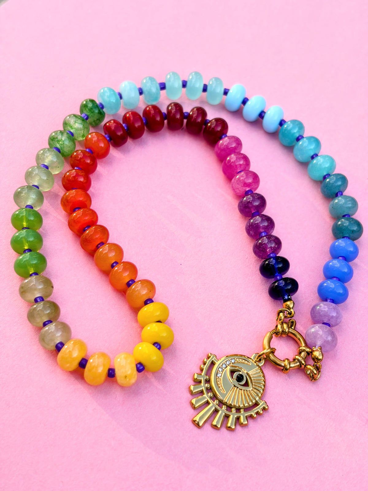 Rainbow Evil Eye Necklace