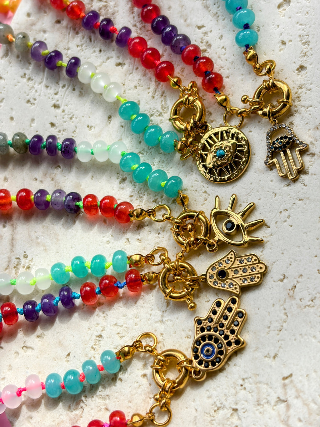 Rainbow Semi Precious Stone Necklace