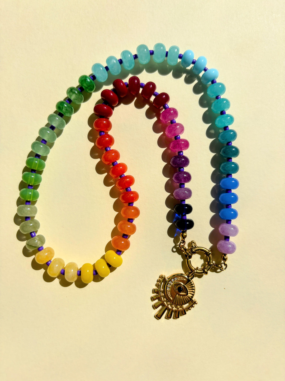 Rainbow Evil Eye Necklace