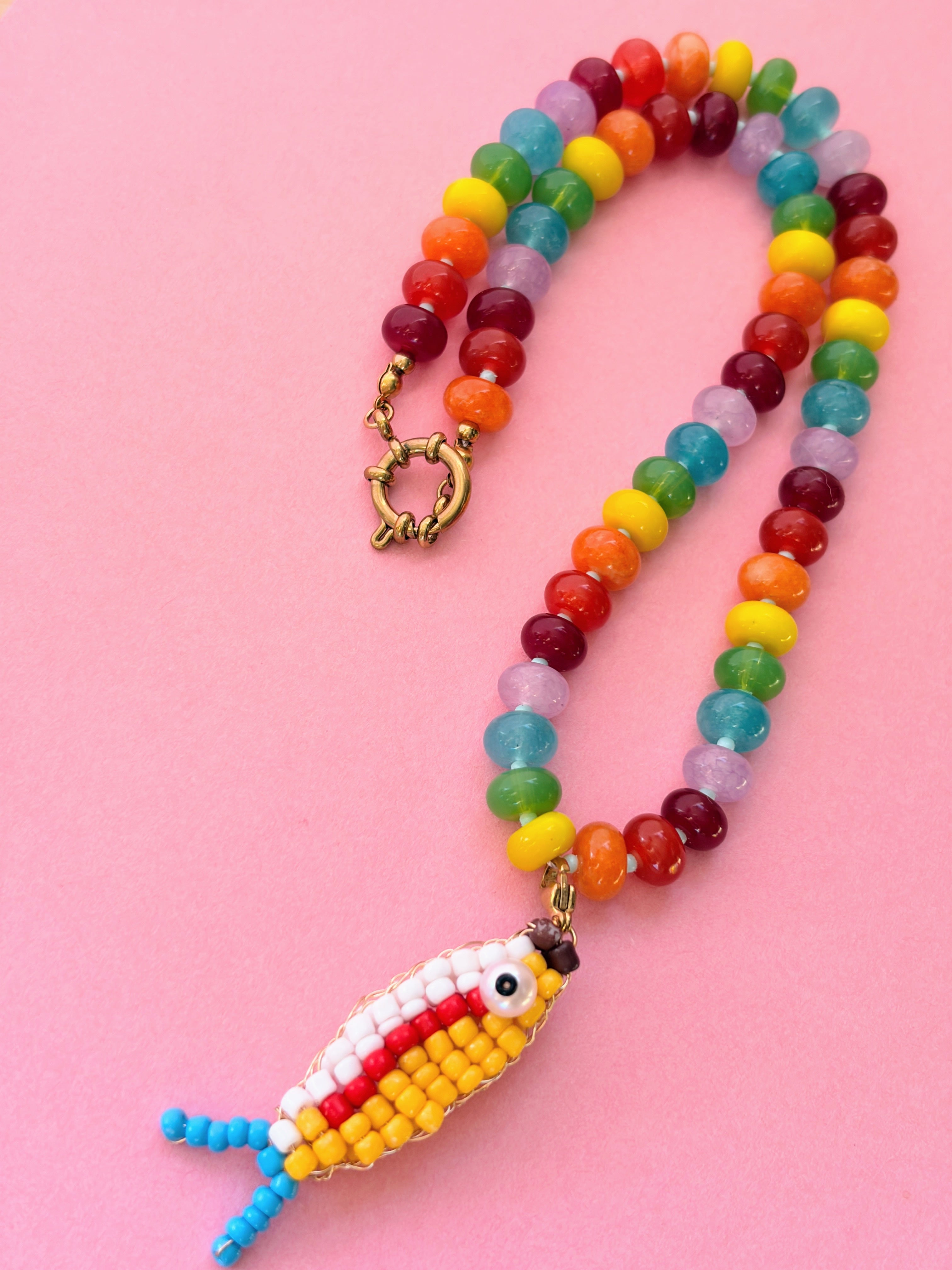 Rainbow Yellow Catch Necklace