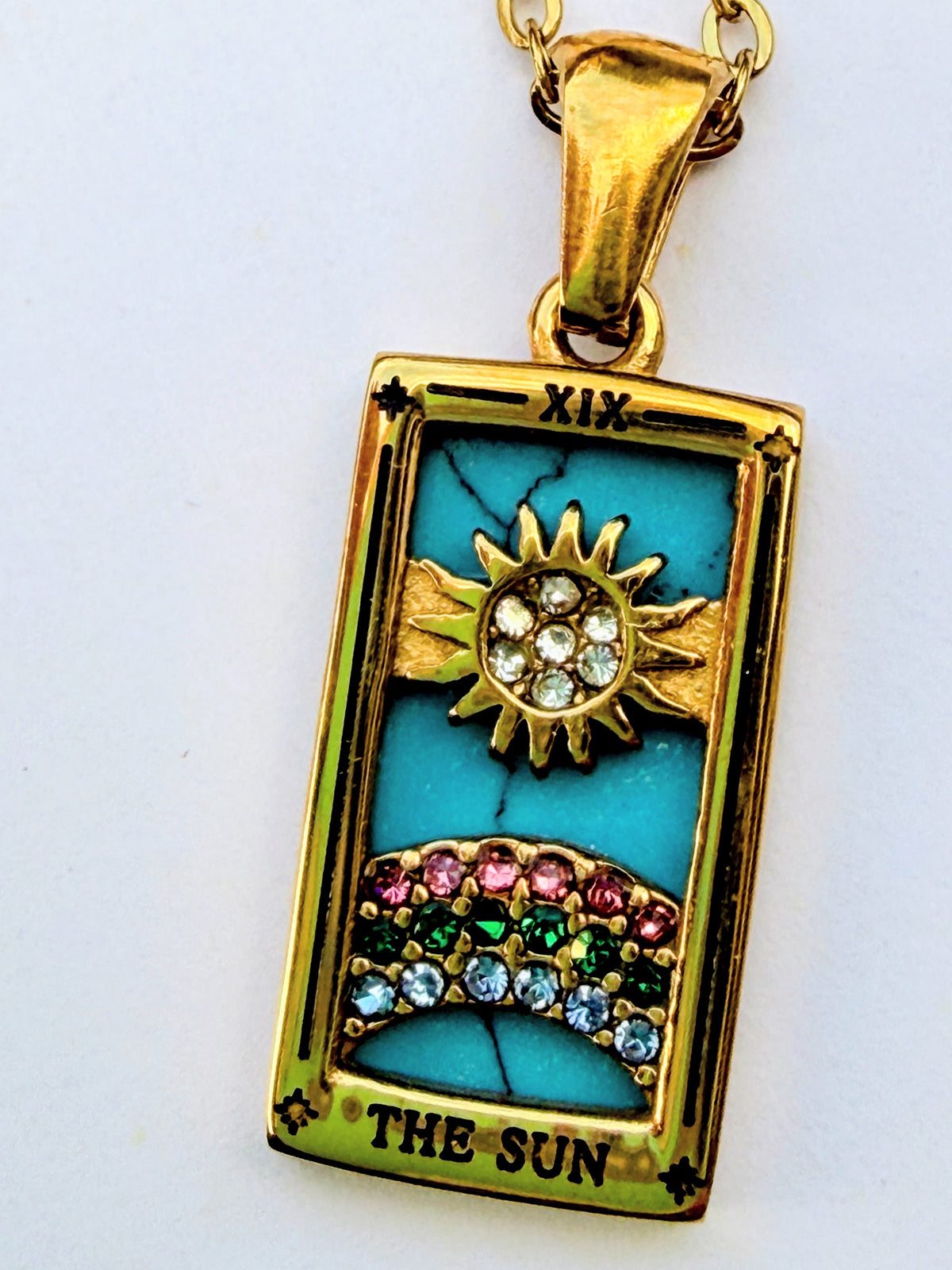 The Sun XIX- Tarot Card Necklace