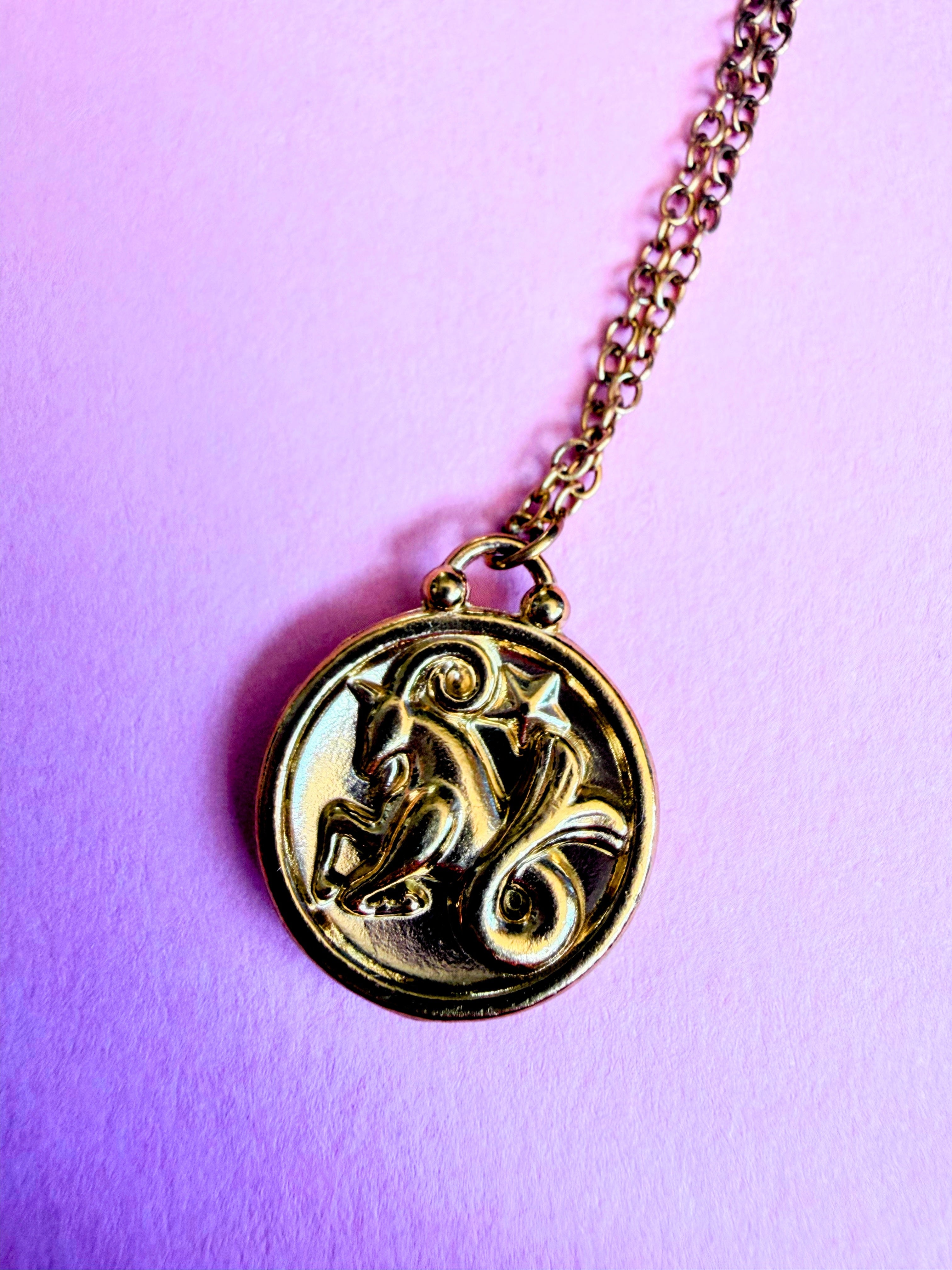 Capricorn Gold Plated Necklace