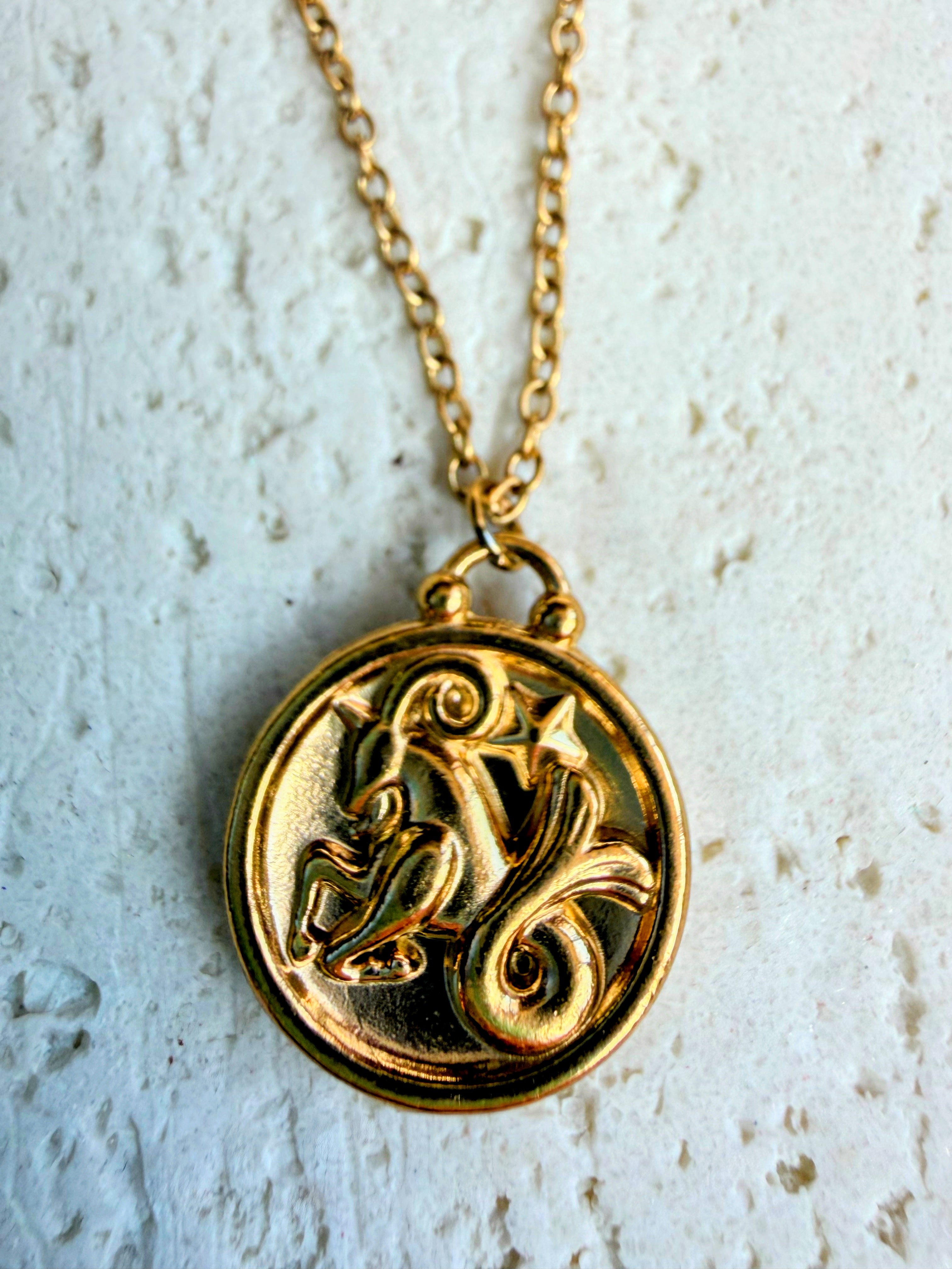 Capricorn Gold Plated Necklace