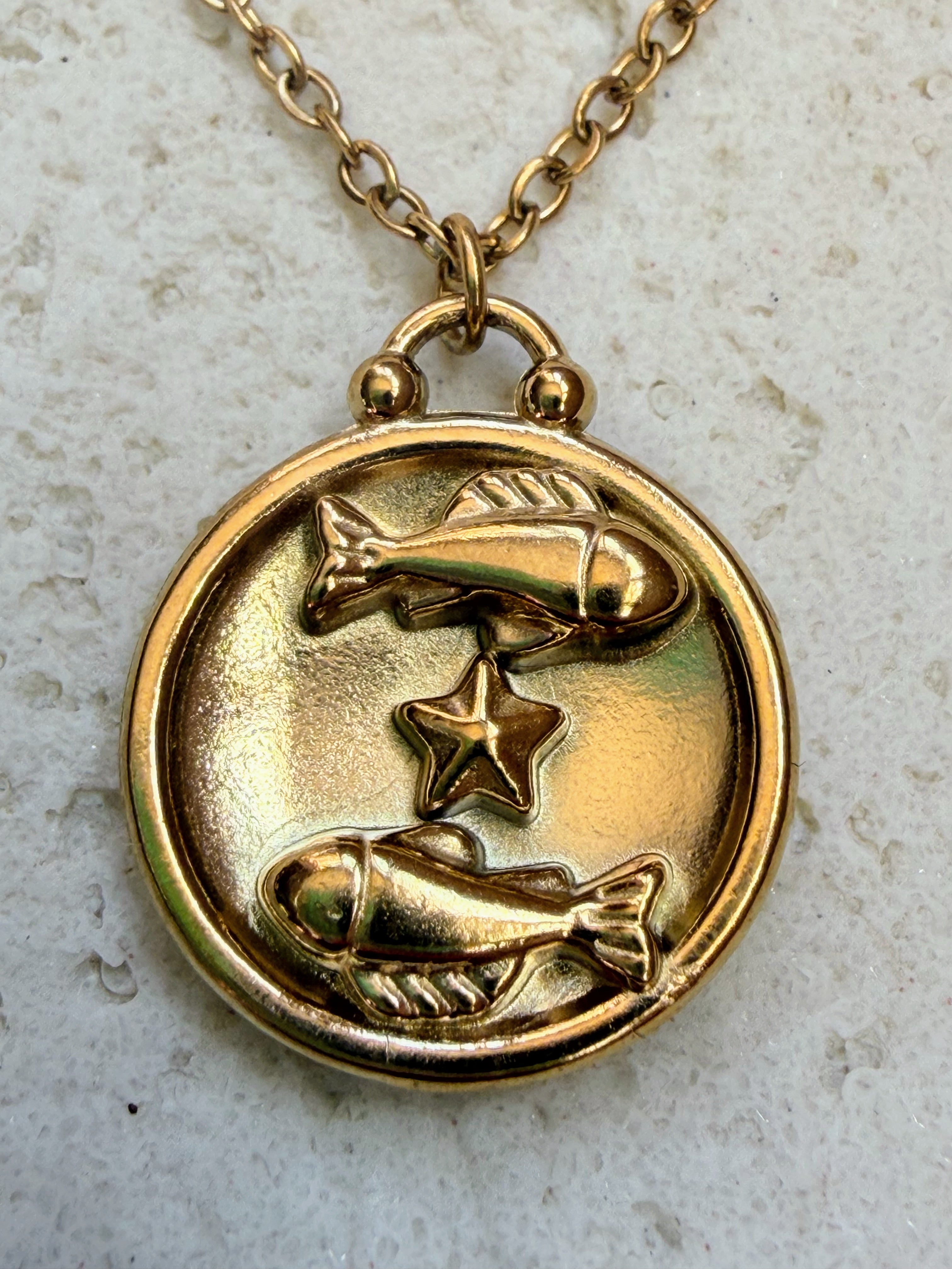 Pisces Gold Plated Necklace