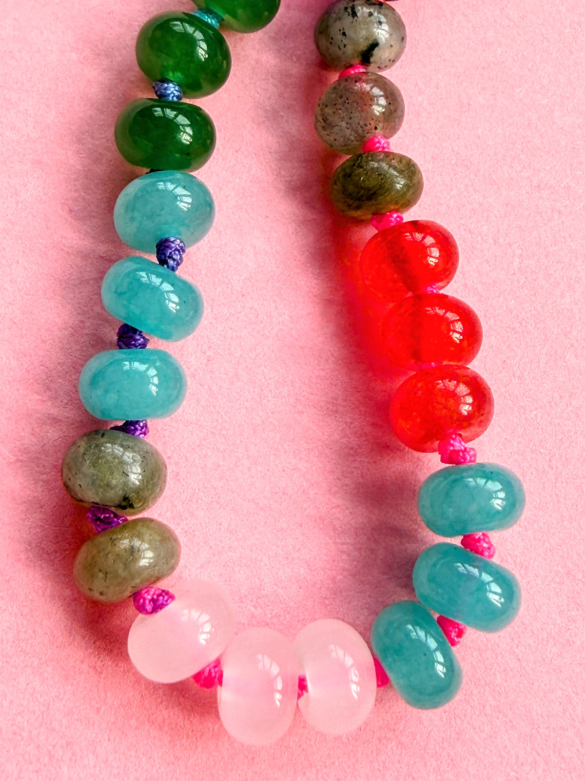 Rainbow Semi Precious Stone Necklace