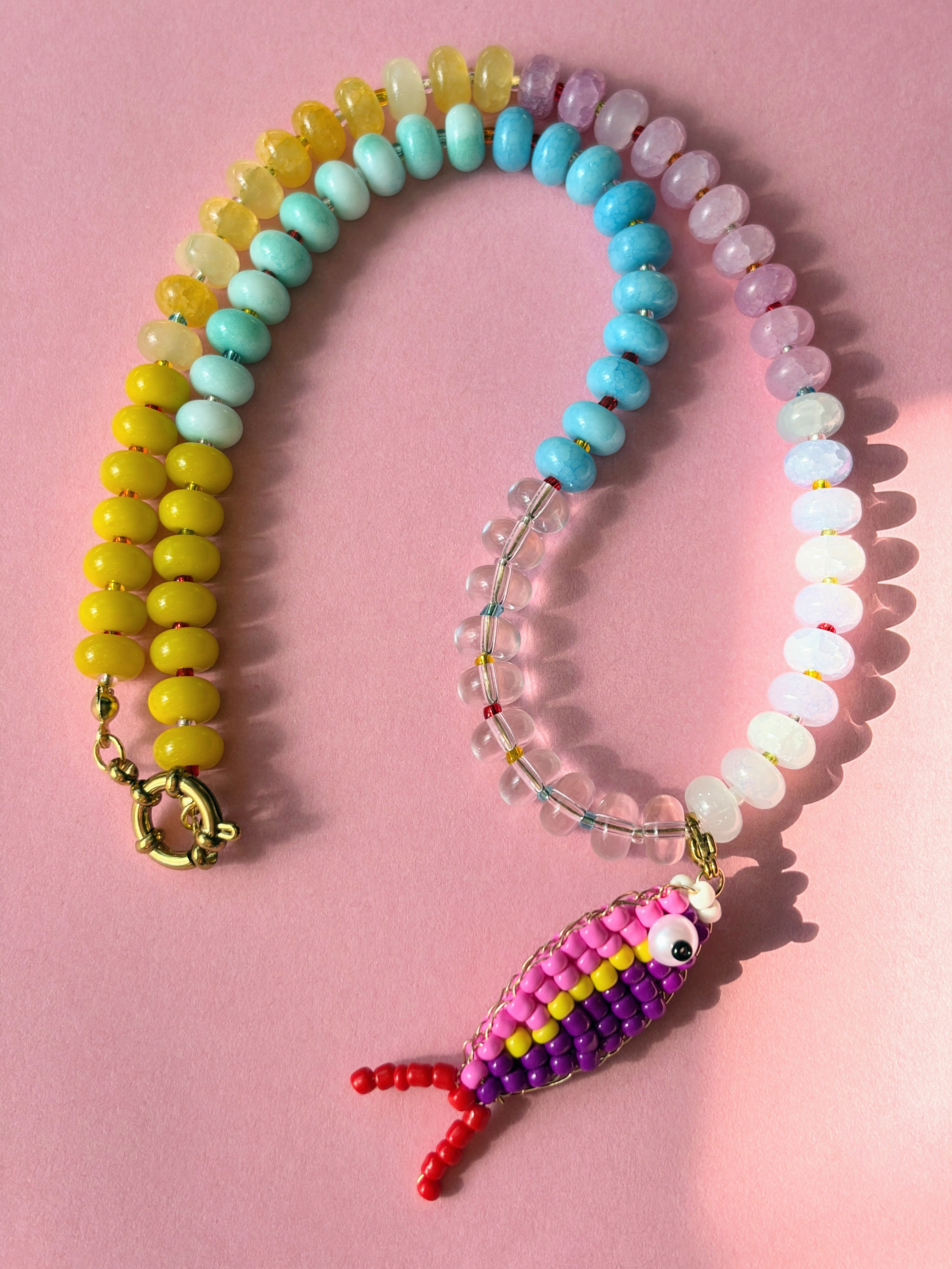 Rainbow and Purple Catch Necklace