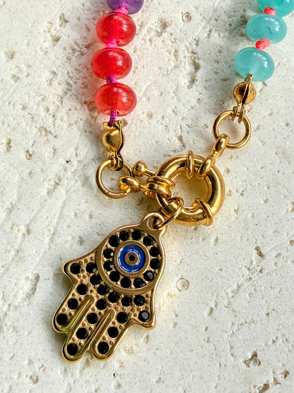 Rainbow Semi Precious Stone Necklace