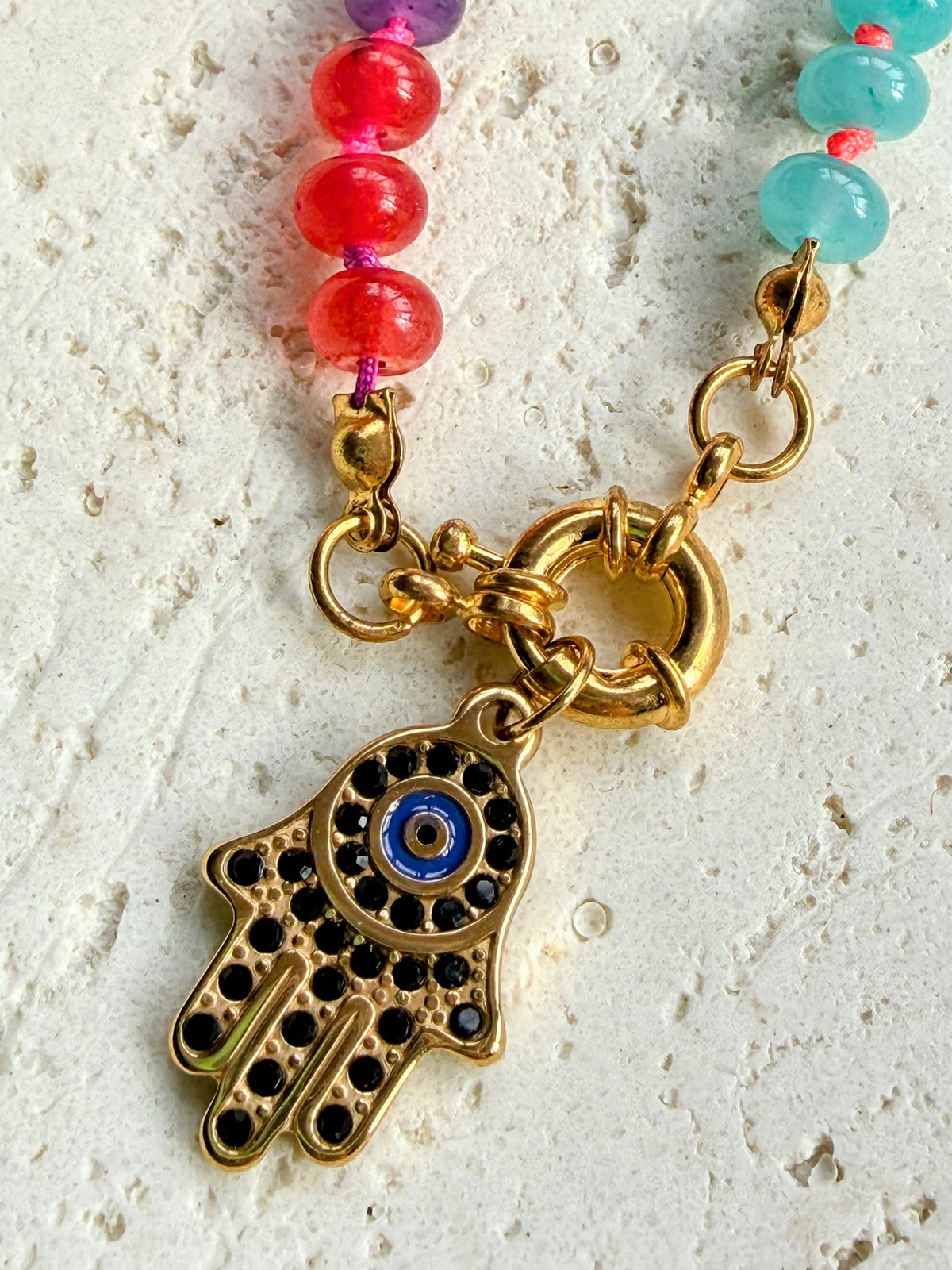 Rainbow Semi Precious Stone Necklace