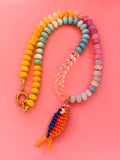 Rainbow and Orange Catch Necklace