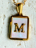 Letter M Initial Golden Pendant Necklace