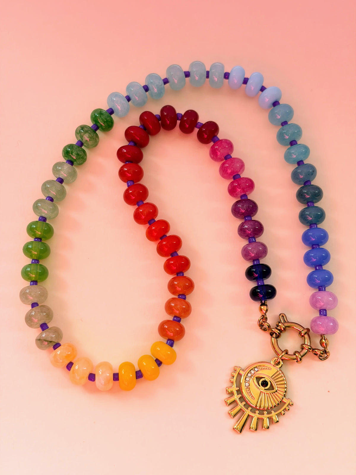 Rainbow Evil Eye Necklace