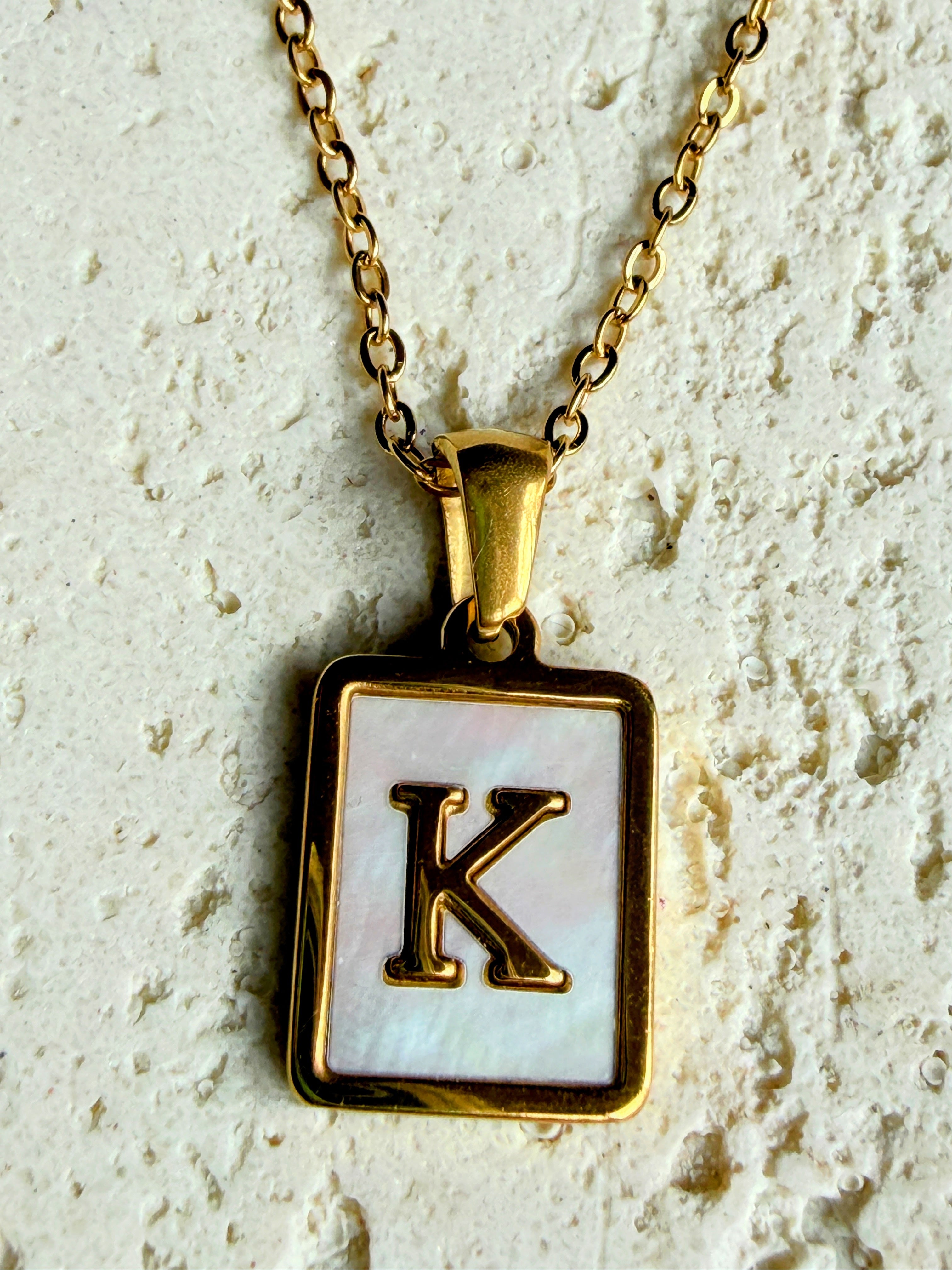 Initial Letter K Necklace