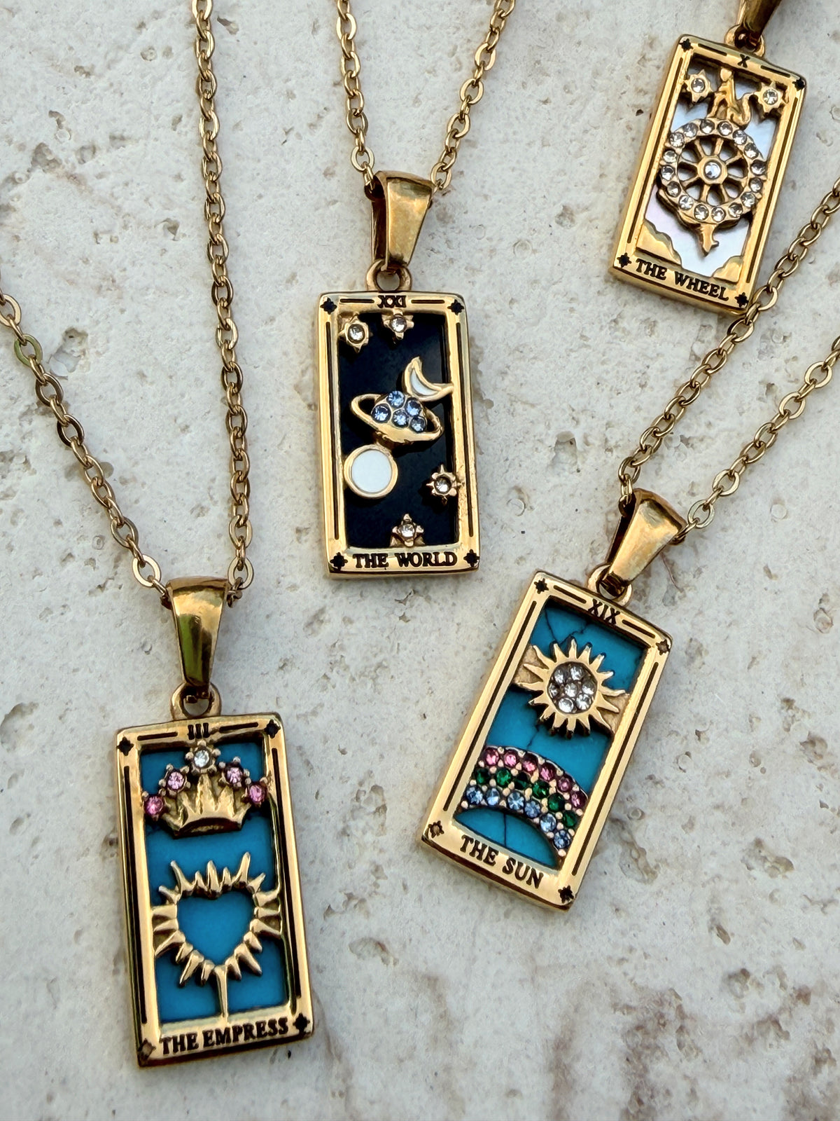 Tarot Card Necklace- The Wheel X