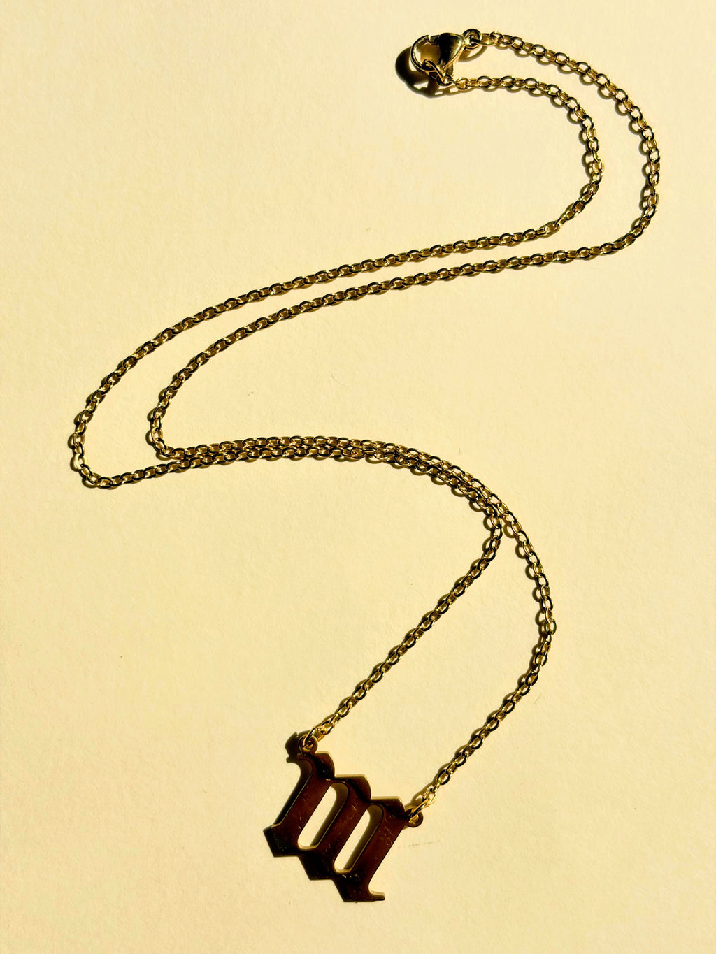 111 Angel Number Gold Placed Necklace