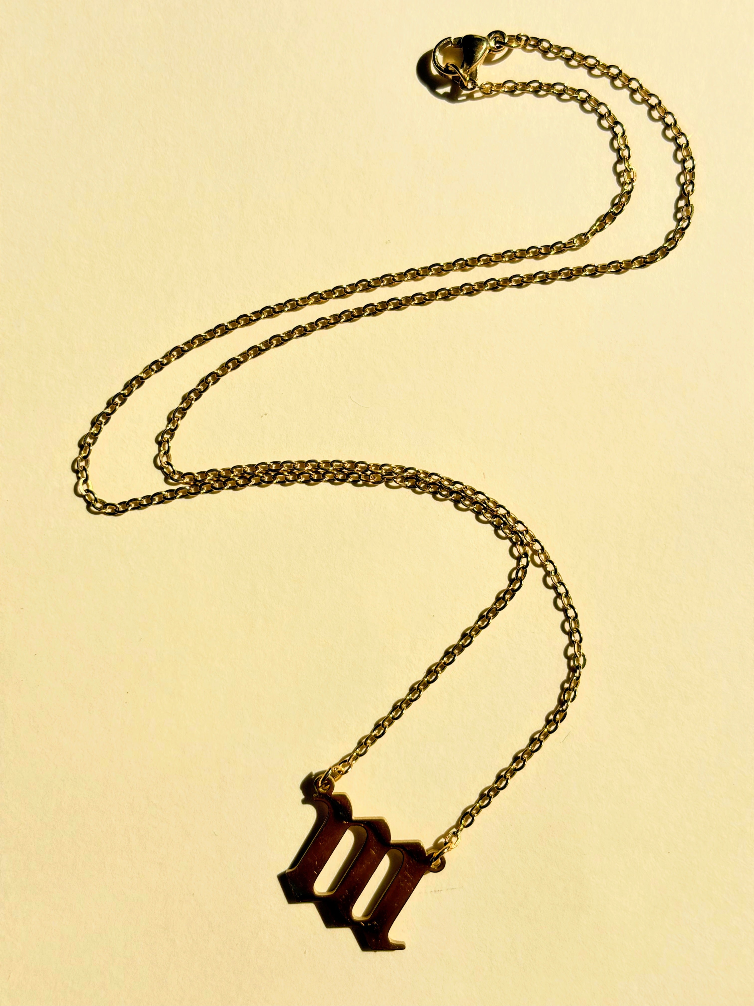 111 Angel Number Gold Placed Necklace