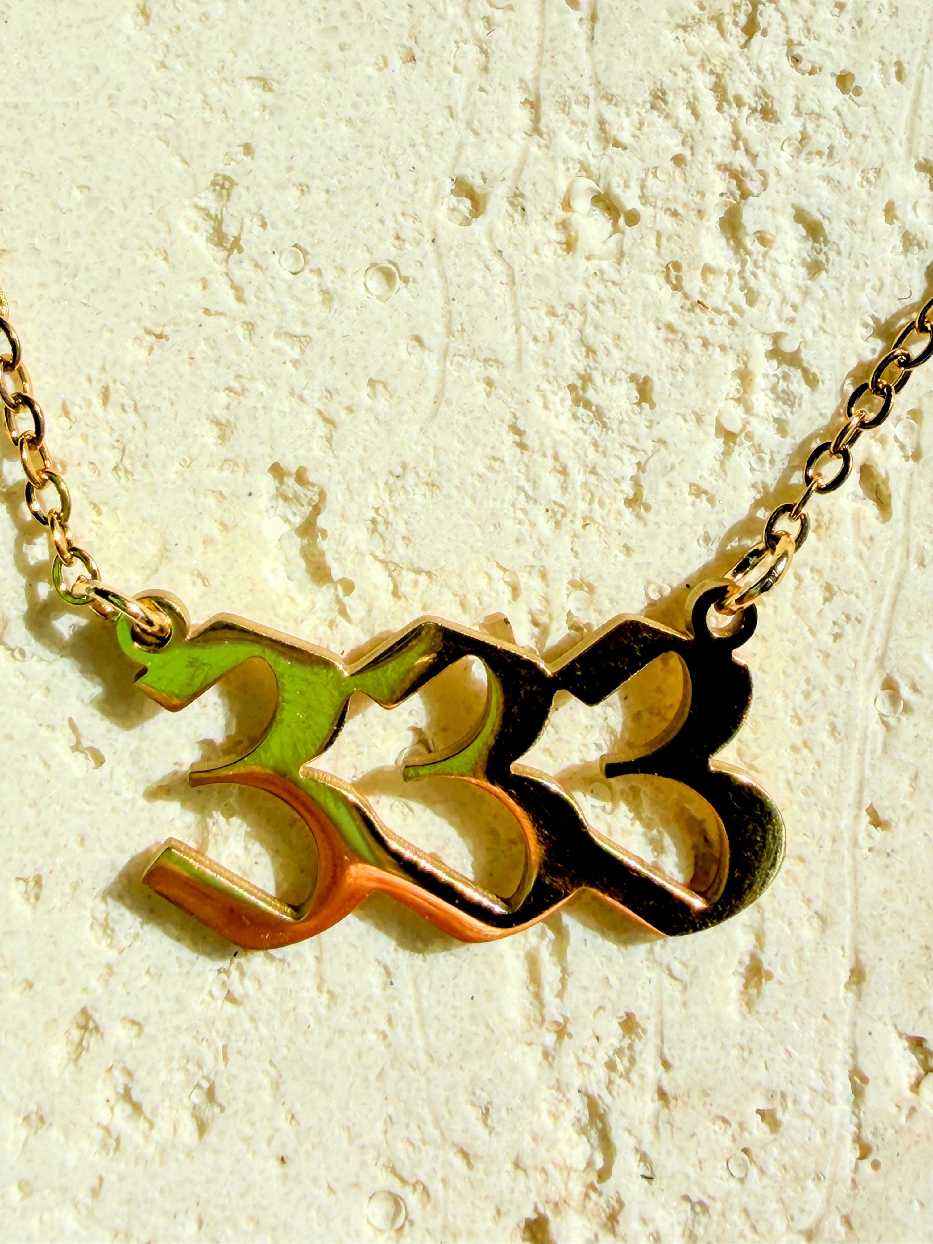 333 Angel Number Gold Plated Necklace