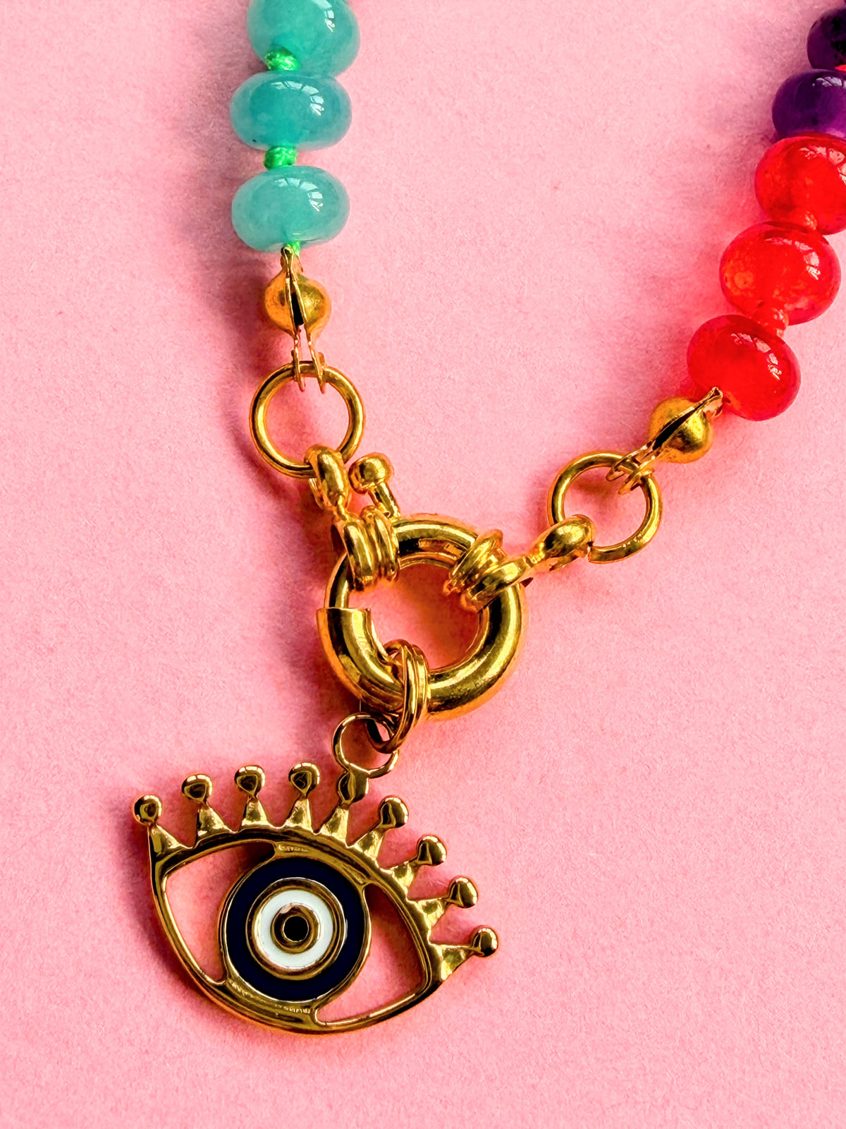 Rainbow Semi Precious Stone Necklace