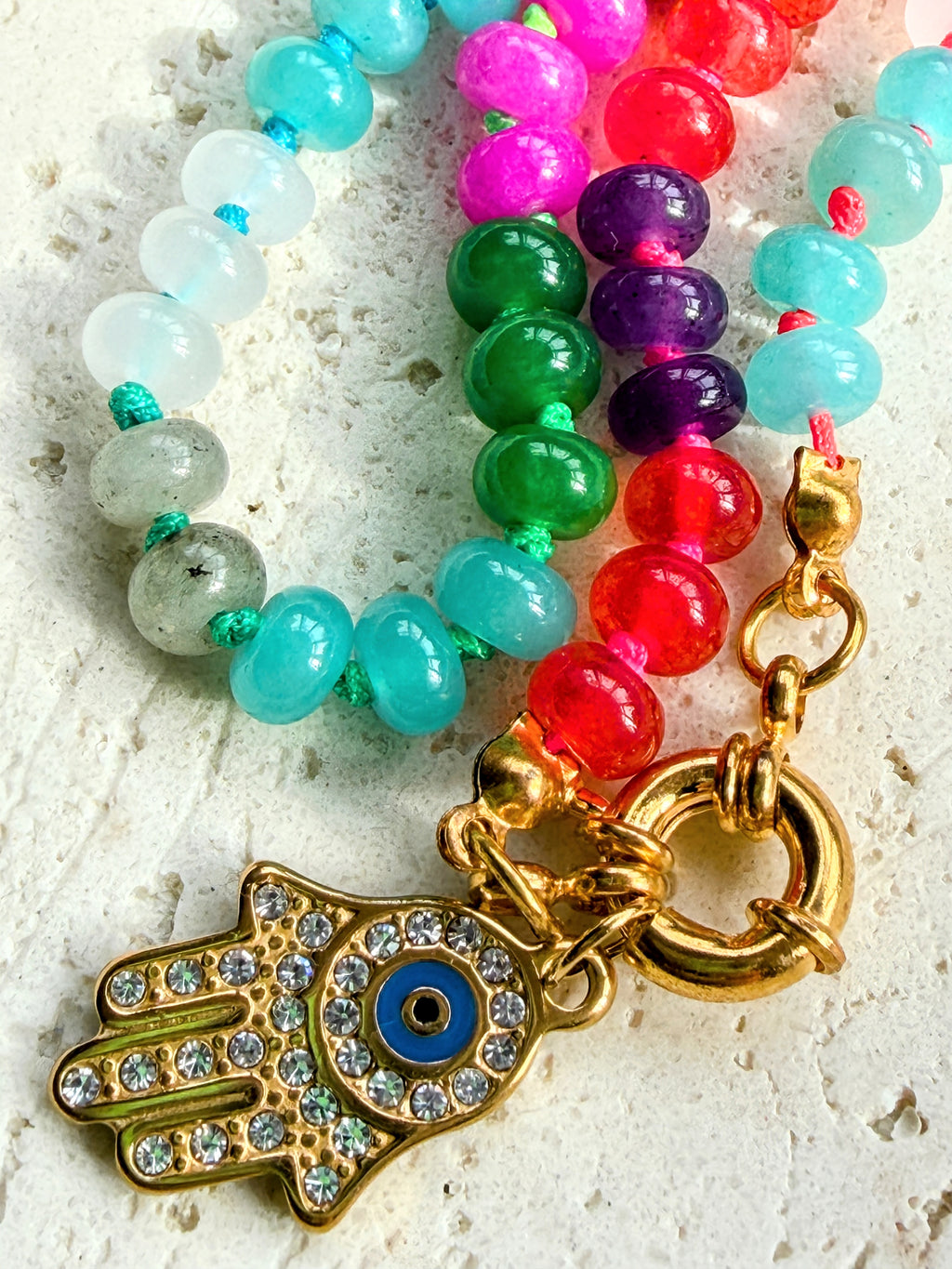 Rainbow Semi Precious Stone Necklace