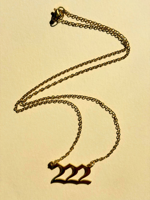 222 Angel Number Gold Plated Necklace