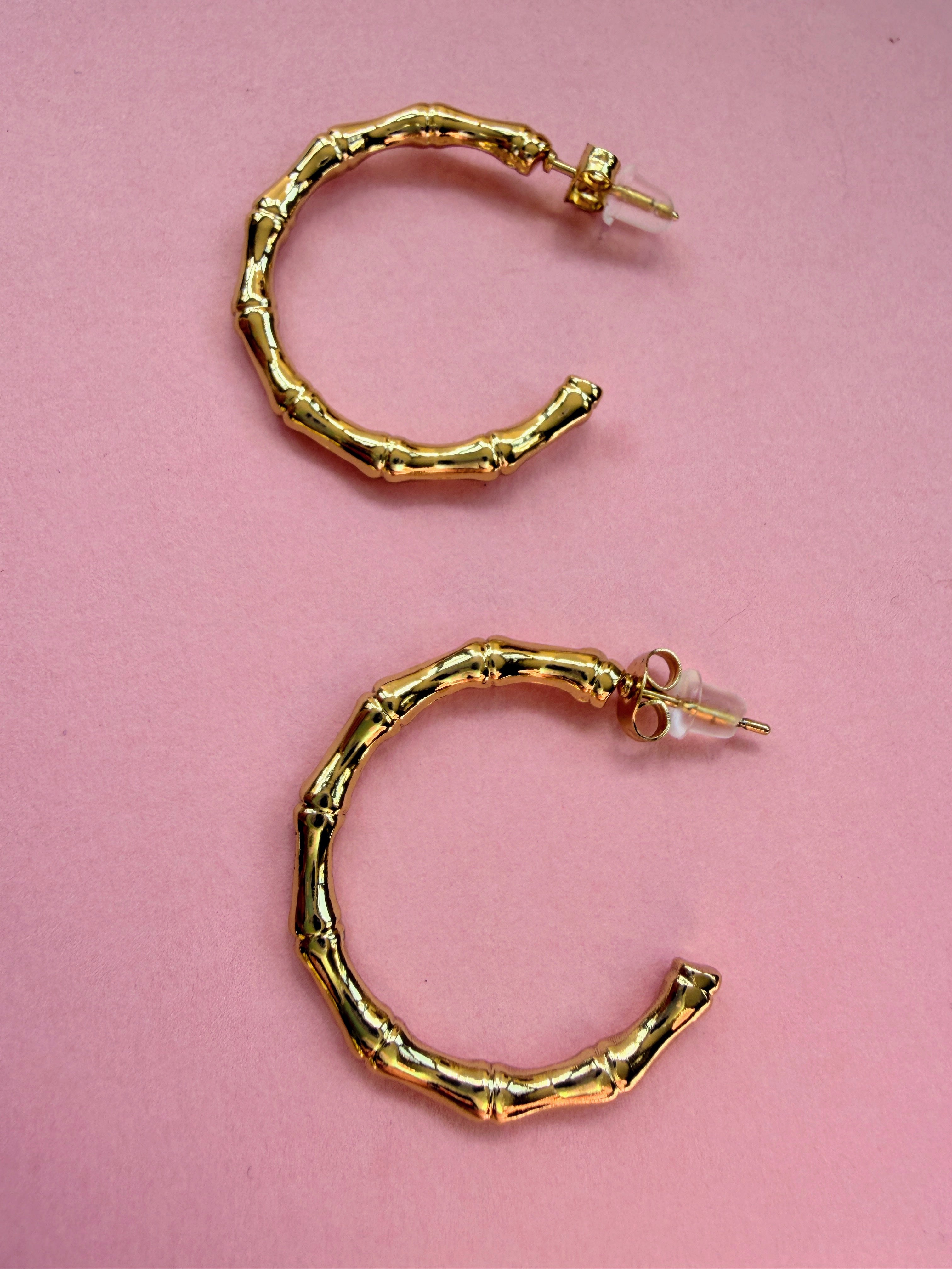 Bamboo Hoop Earrings
