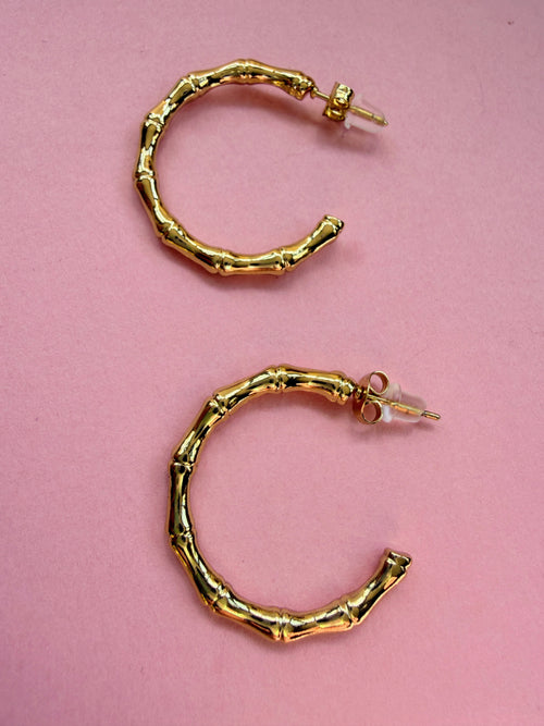 Bamboo Hoop Earrings